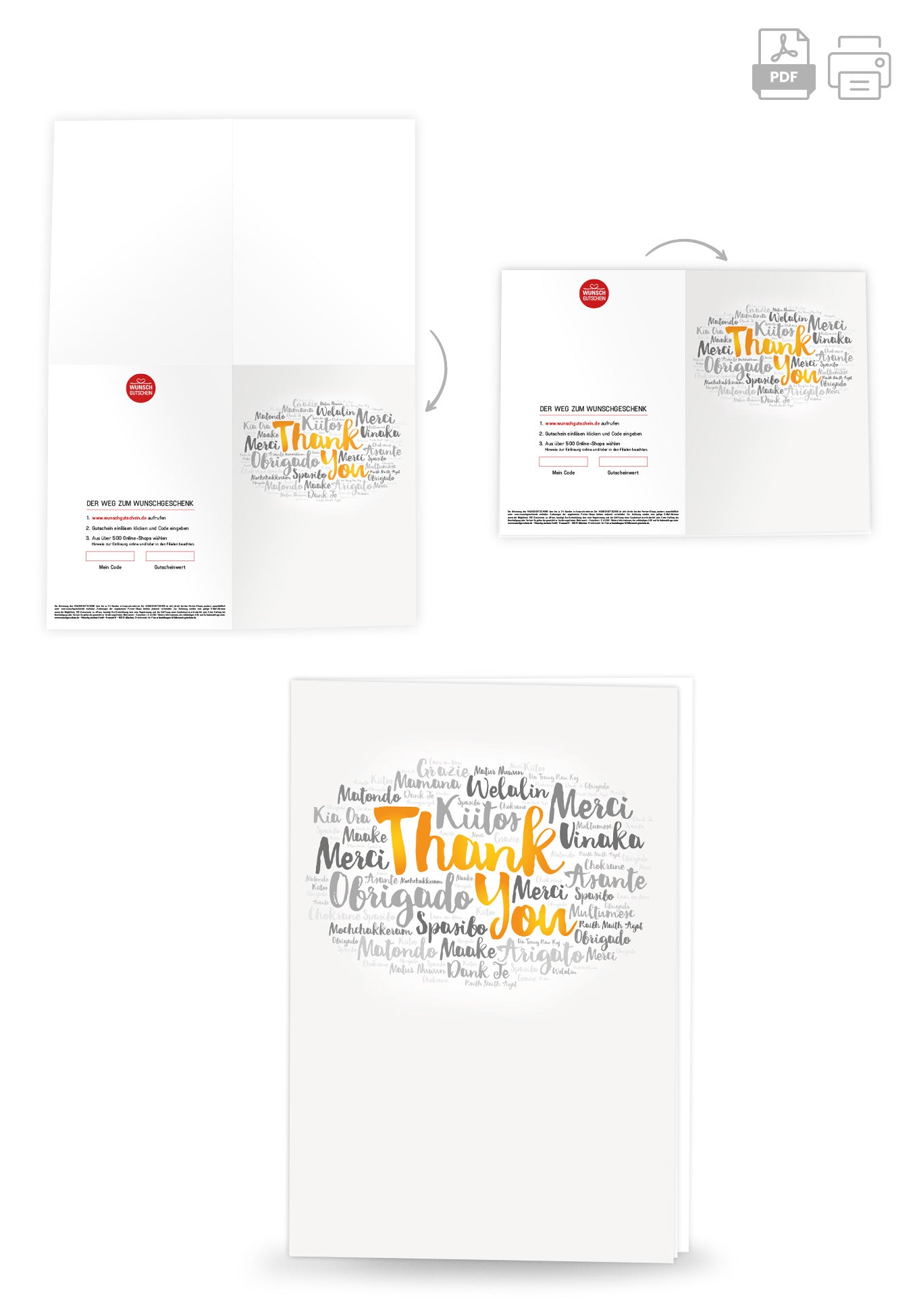 Wunschgutschein Thank you - International – Geschenkgutschein Ansicht 4