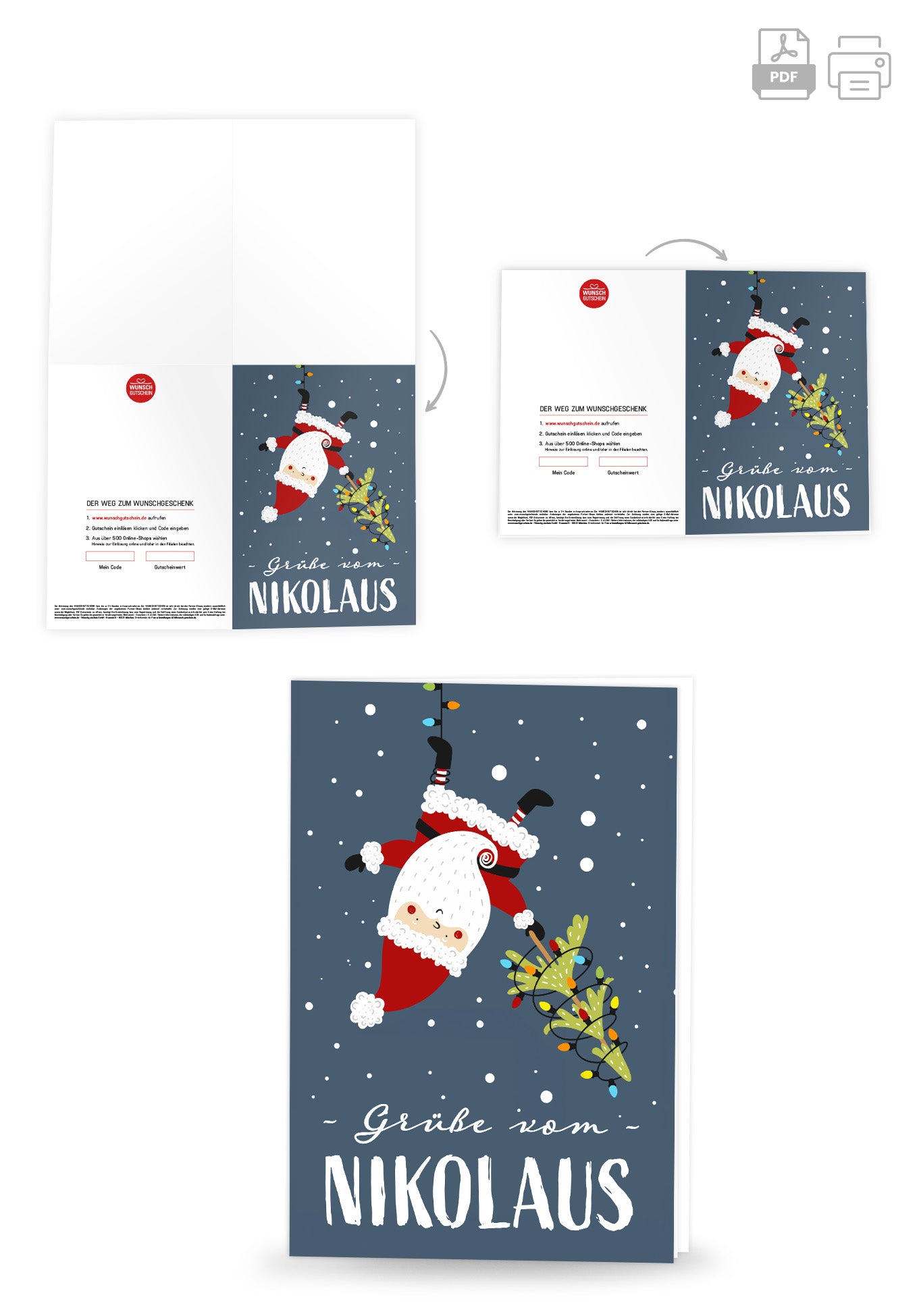 Wunschgutschein Grüße vom Nikolaus - Nikolaus Tanne – Geschenkgutschein Ansicht 4