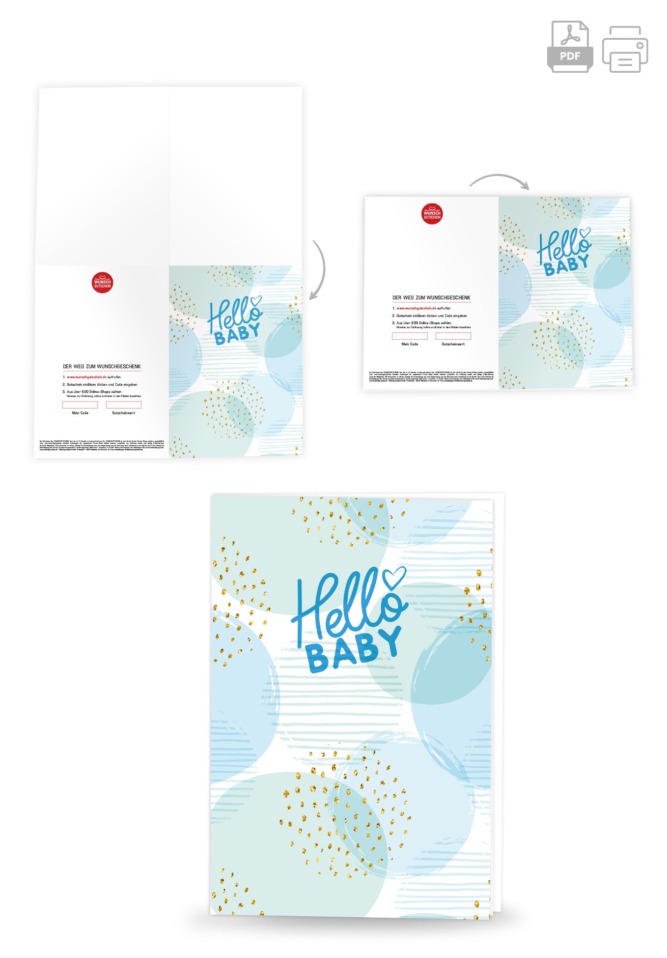 Wunschgutschein Hello Baby - Blau – Geschenkgutschein Ansicht 8