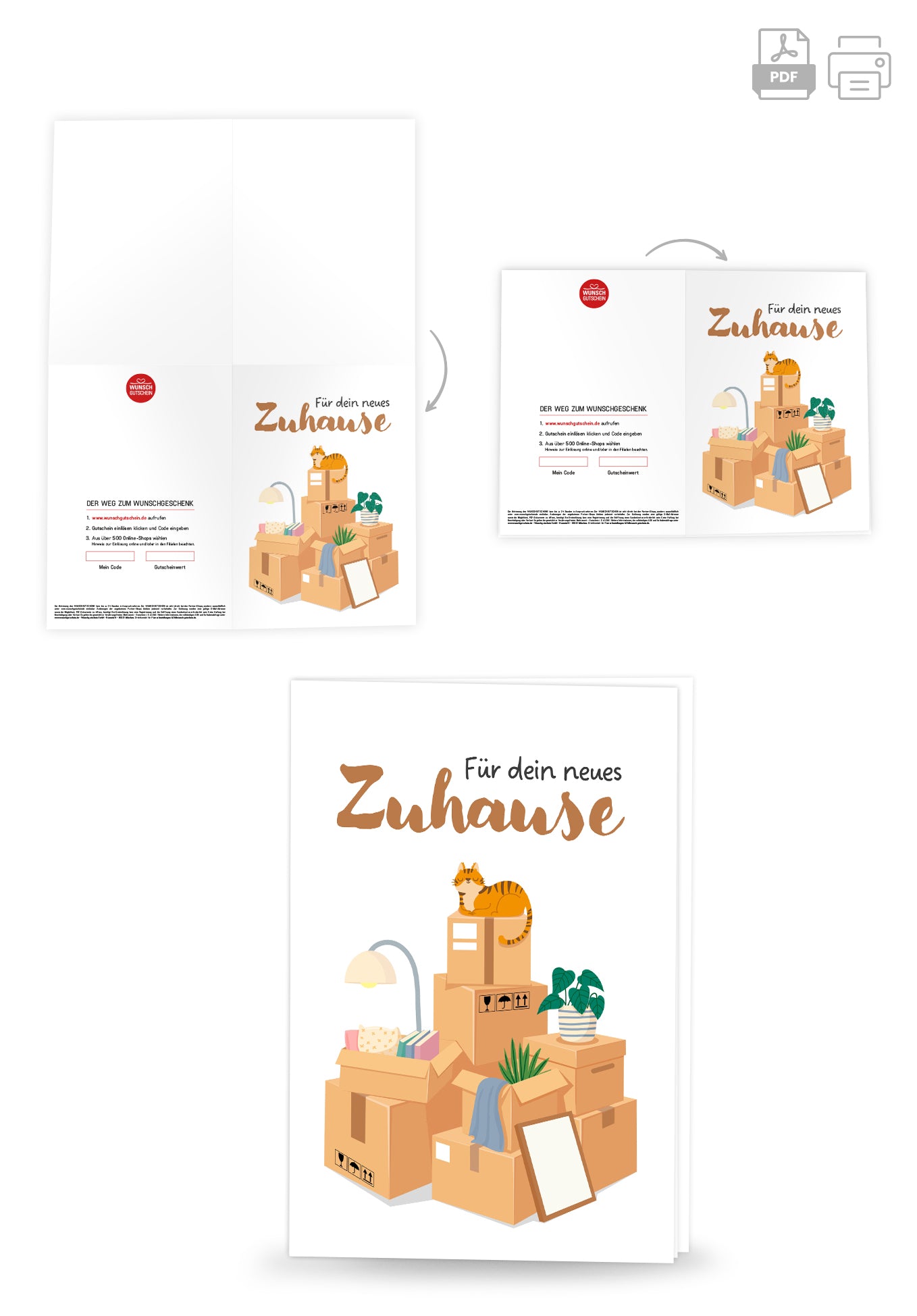 Wunschgutschein Für dein neues Zuhause - Kartonberg – Geschenkgutschein Ansicht 4