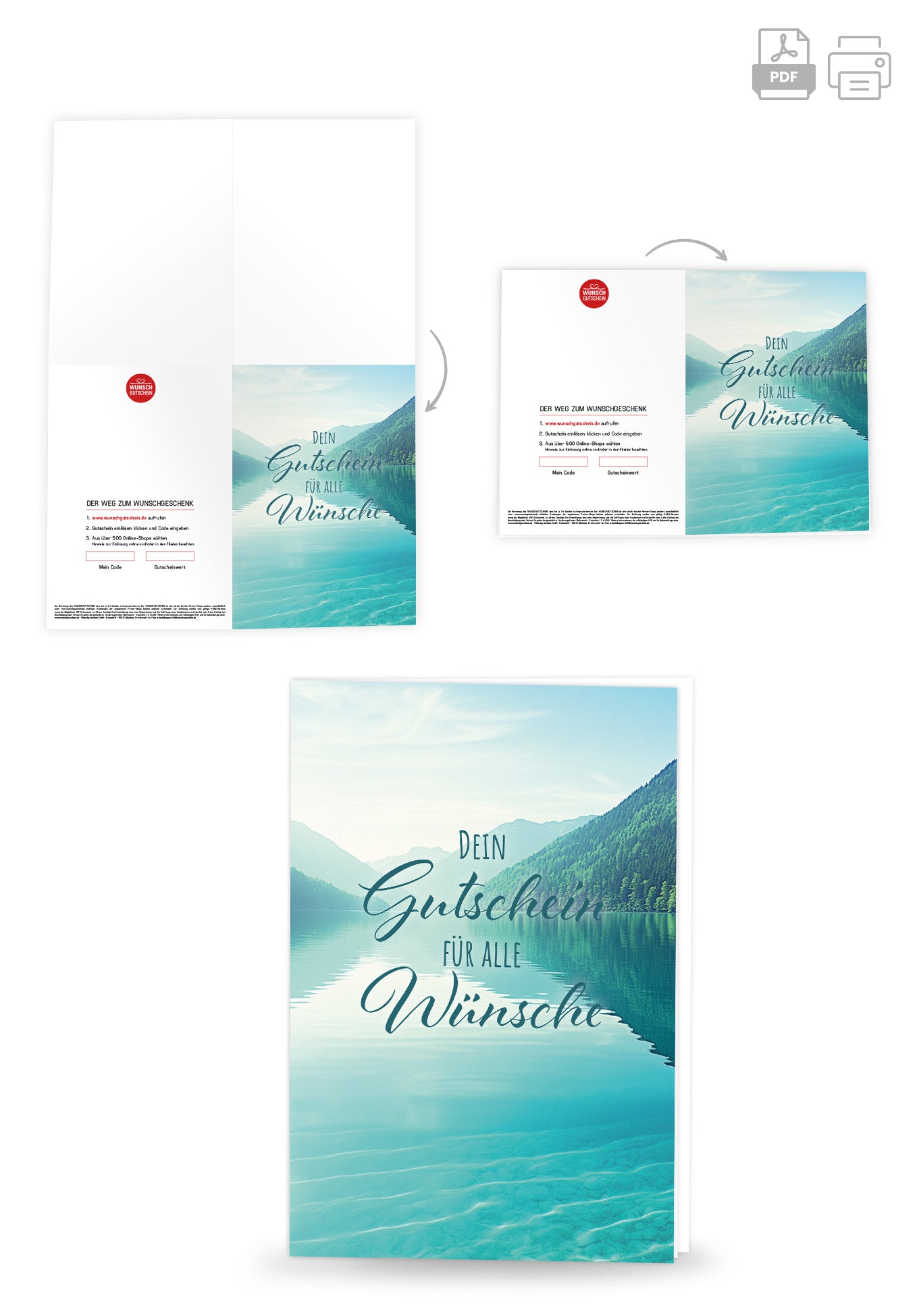 Wunschgutschein Für alle Wünsche - See Blau – Geschenkgutschein Ansicht 4