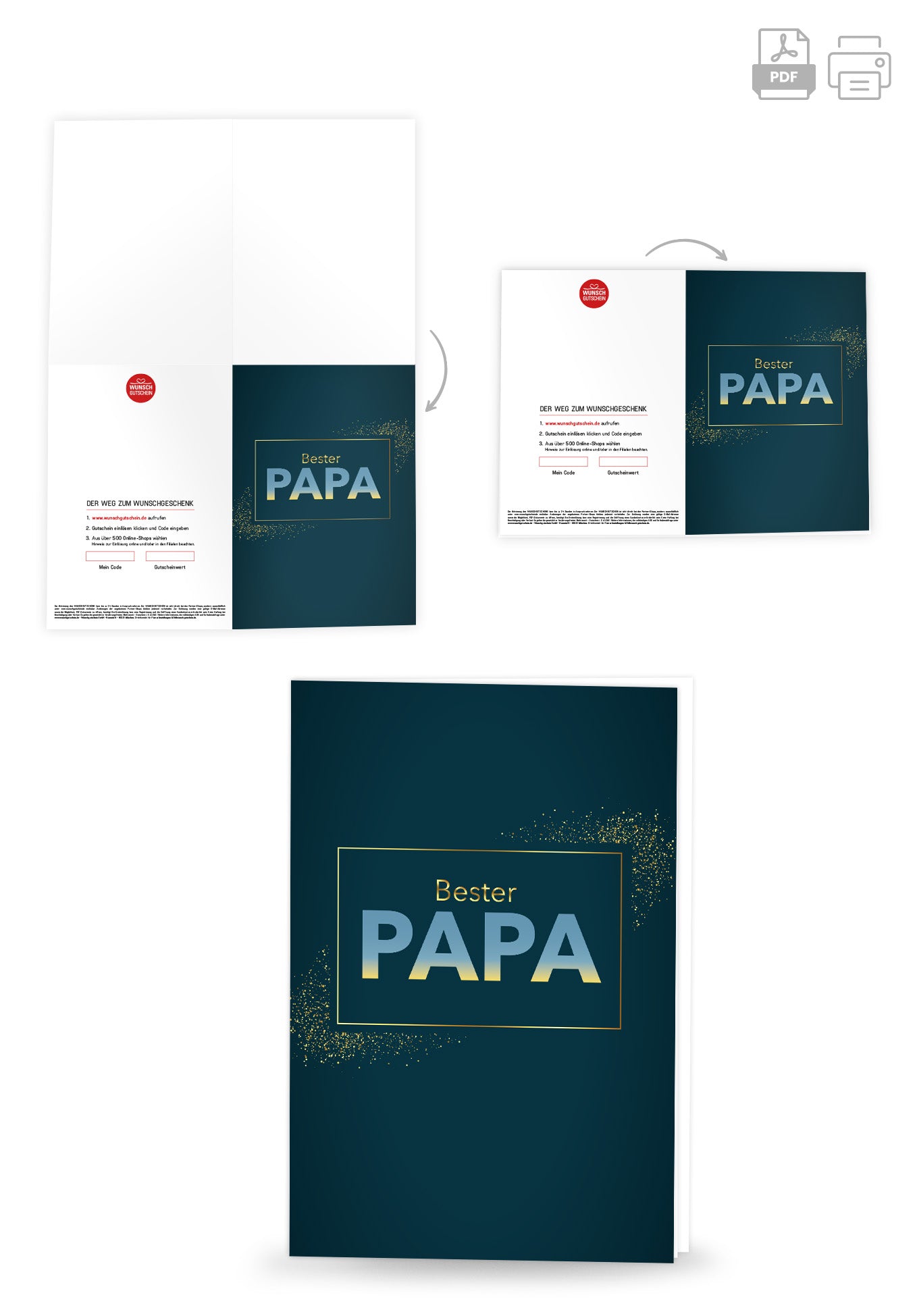 Wunschgutschein Bester Papa - Blau – Geschenkgutschein Ansicht 4