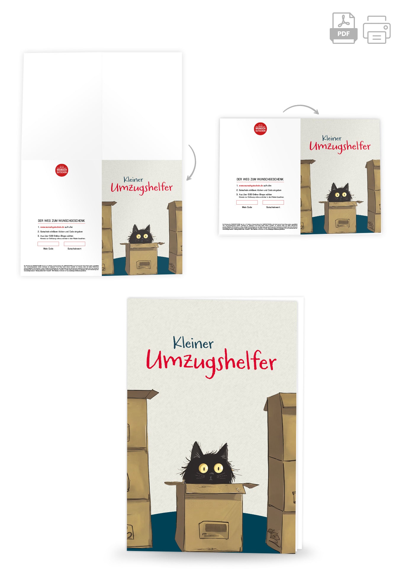Wunschgutschein Kleiner Umzugshelfer - Katze – Geschenkgutschein Ansicht 4