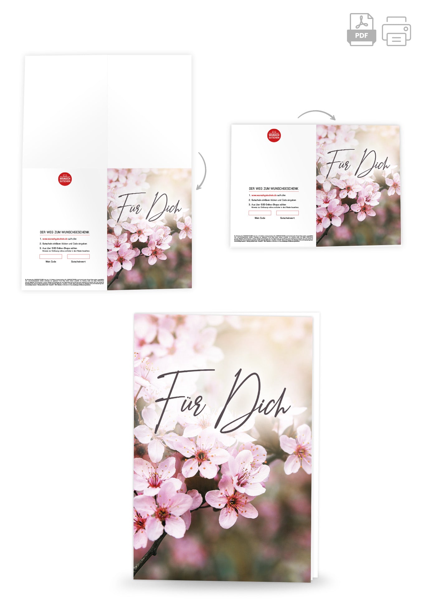 Wunschgutschein Für Dich - Kirschblüten – Geschenkgutschein Ansicht 4