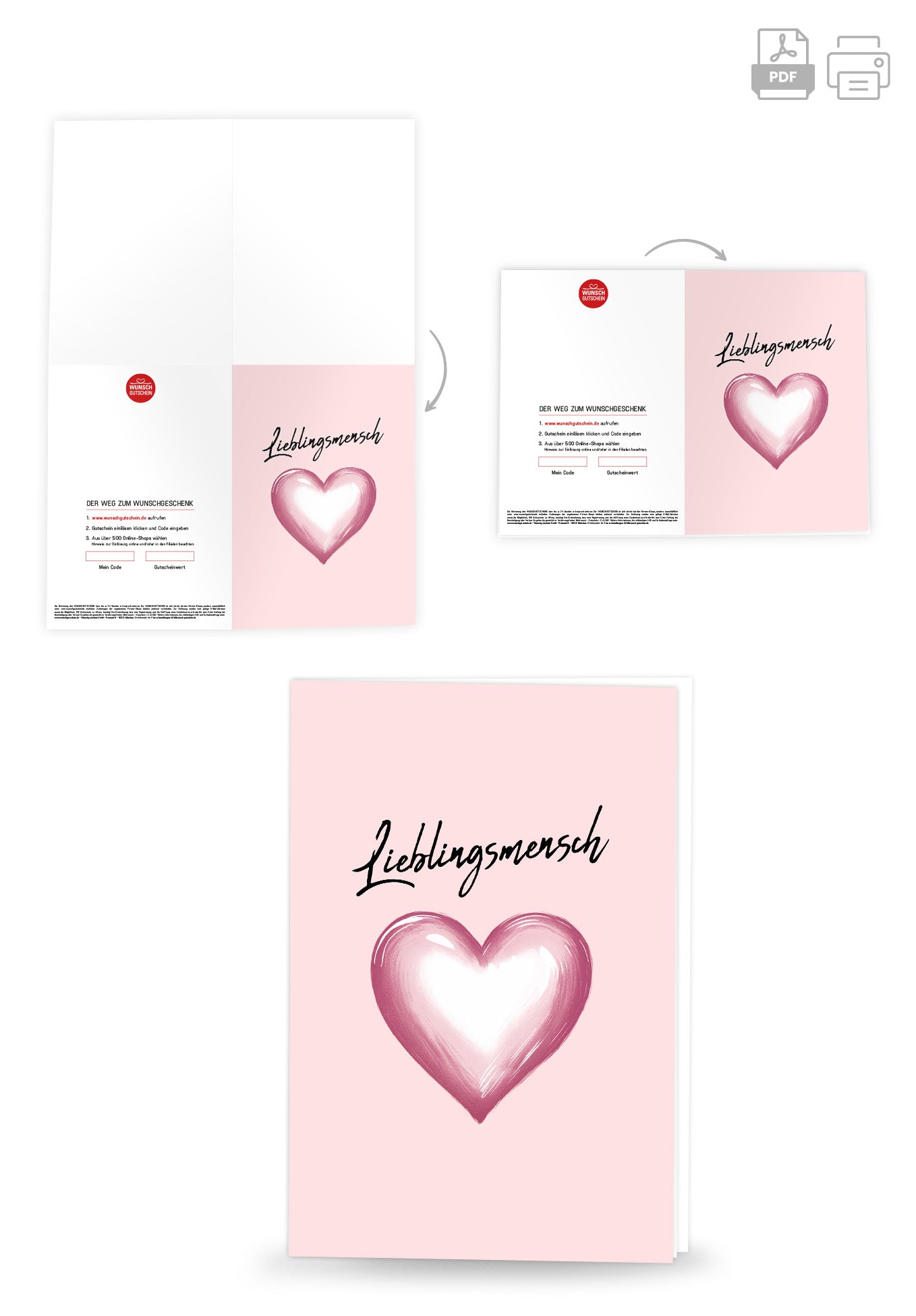 Wunschgutschein Lieblingsmensch - Rosa Herz – Geschenkgutschein Ansicht 4