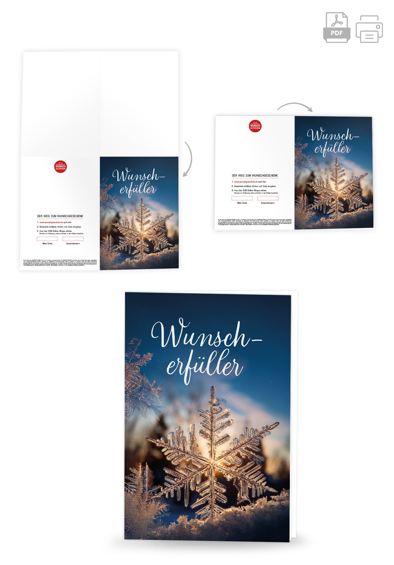Wunschgutschein Wunscherfüller - Schneeflocke PDF – Geschenkgutschein Ansicht 4