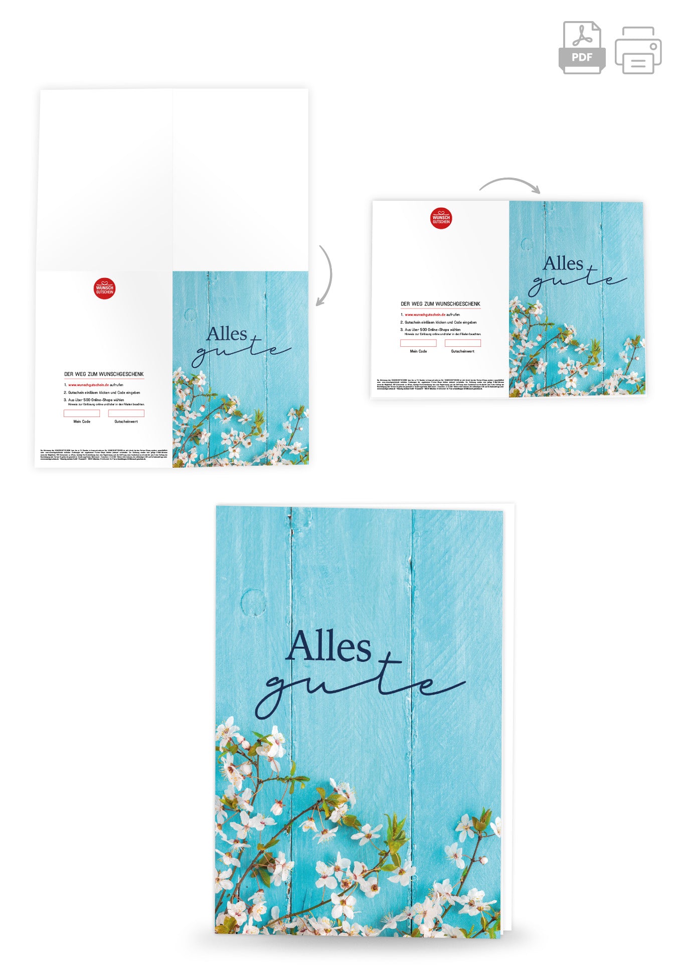 Wunschgutschein Alles Gute - Holz Blau – Geschenkgutschein Ansicht 4