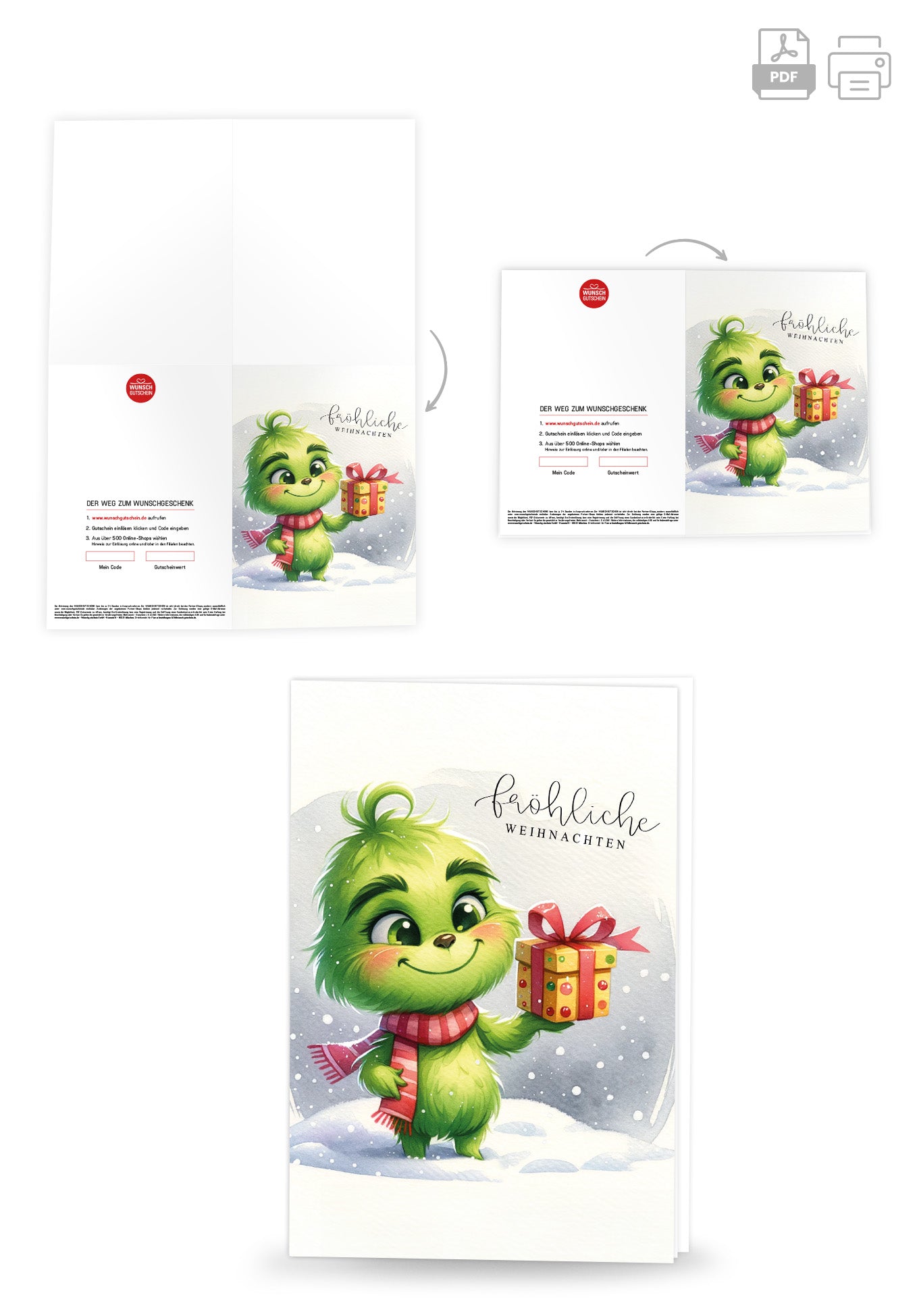 Wunschgutschein Fröhliche Weihnachten - Grinch – Geschenkgutschein Ansicht 4