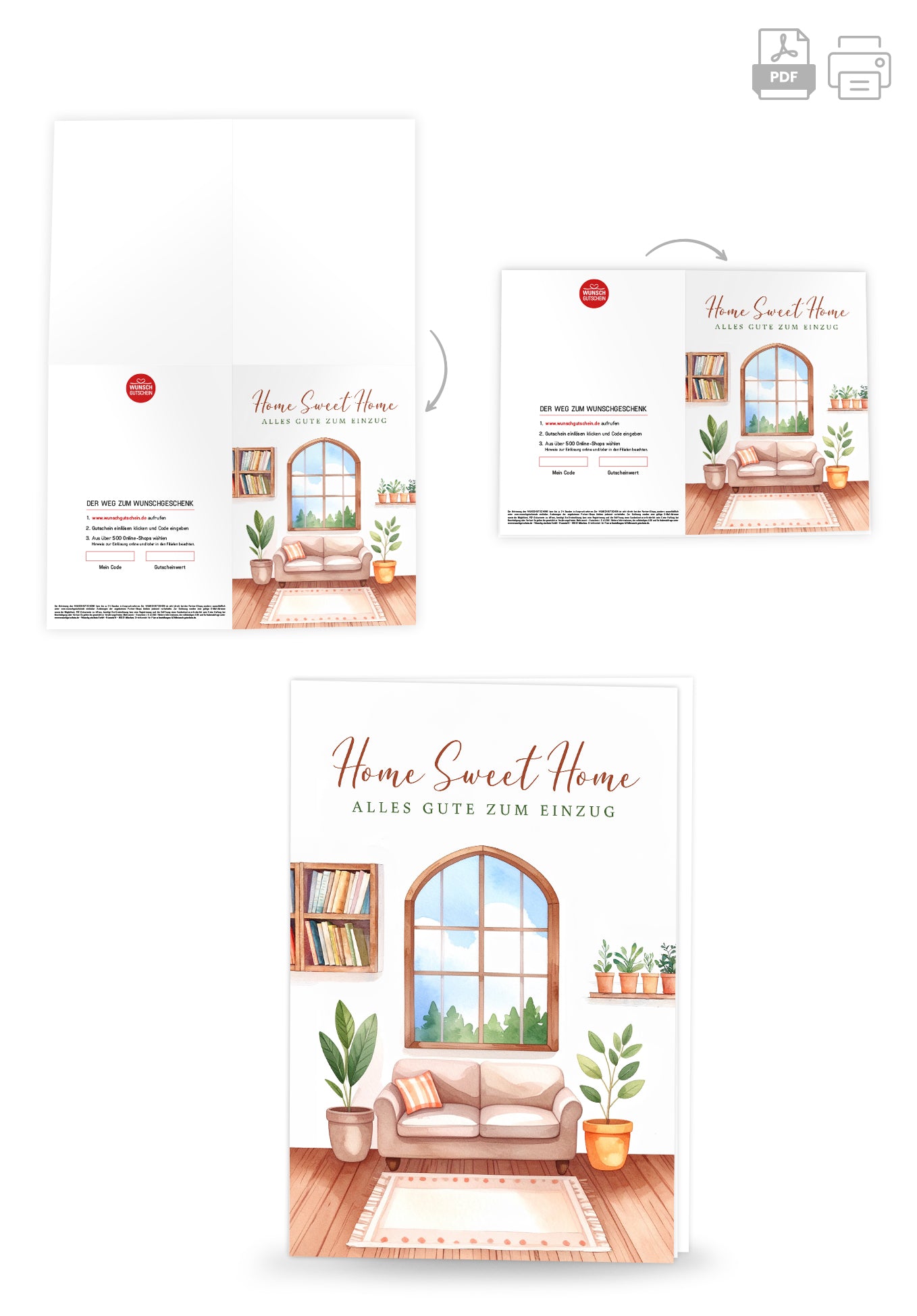 Wunschgutschein Home Sweet Home - Wohnzimmer PDF – Geschenkgutschein Ansicht 4