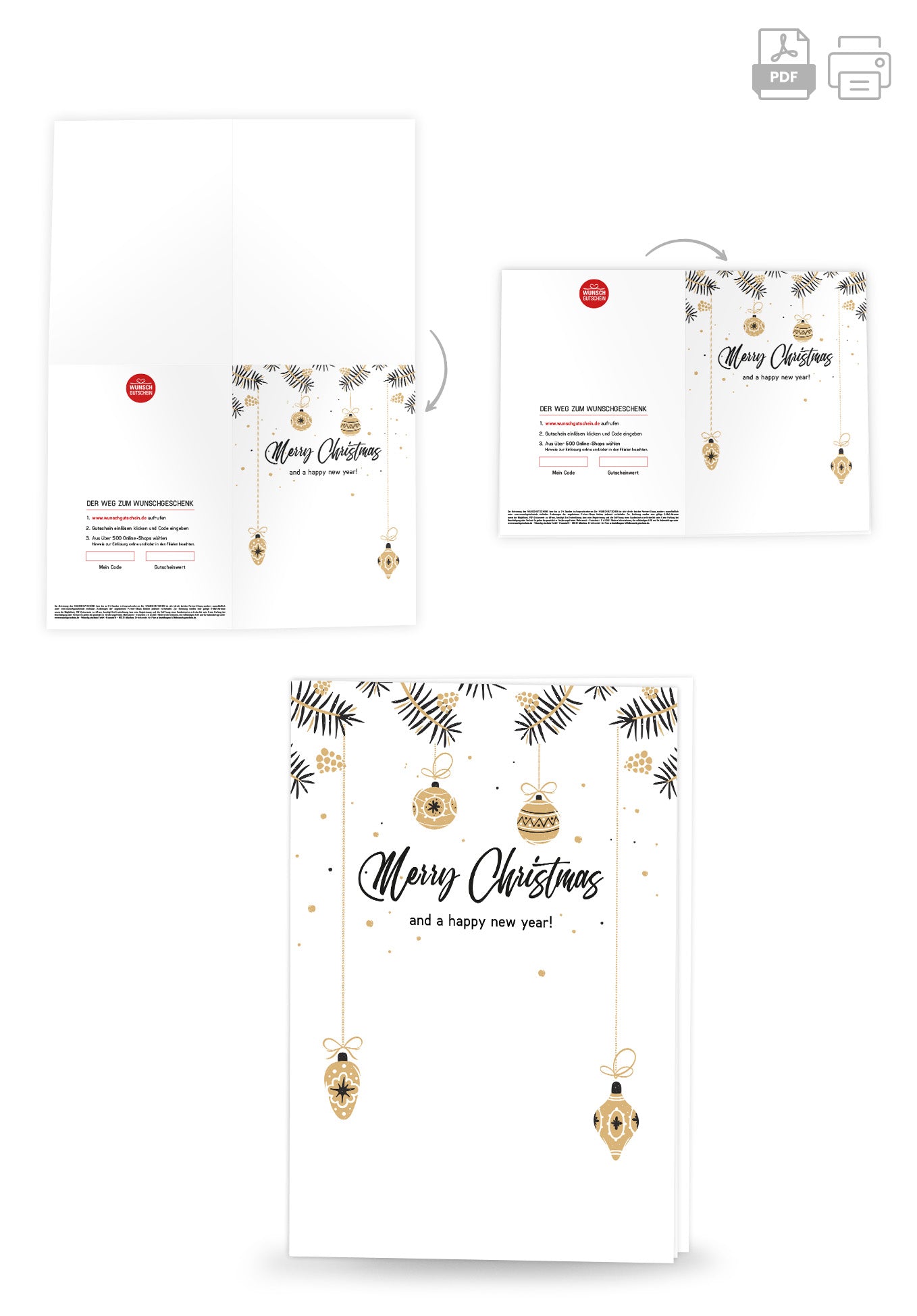 Wunschgutschein Merry Christmas - Christbaumkugel – Geschenkgutschein Ansicht 4