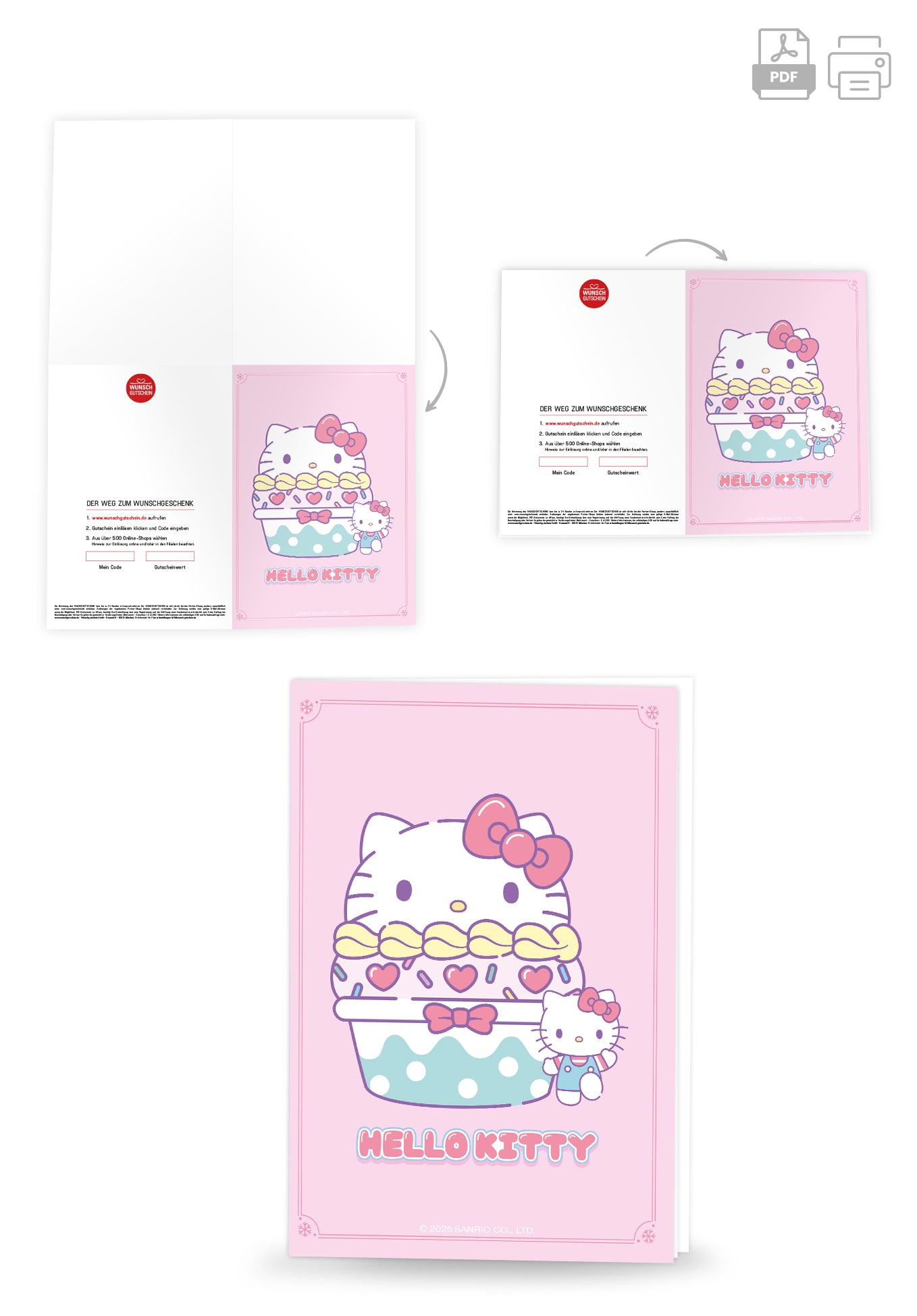 Wunschgutschein Hello Kitty - Muffin Pink PDF – Geschenkgutschein Ansicht 4