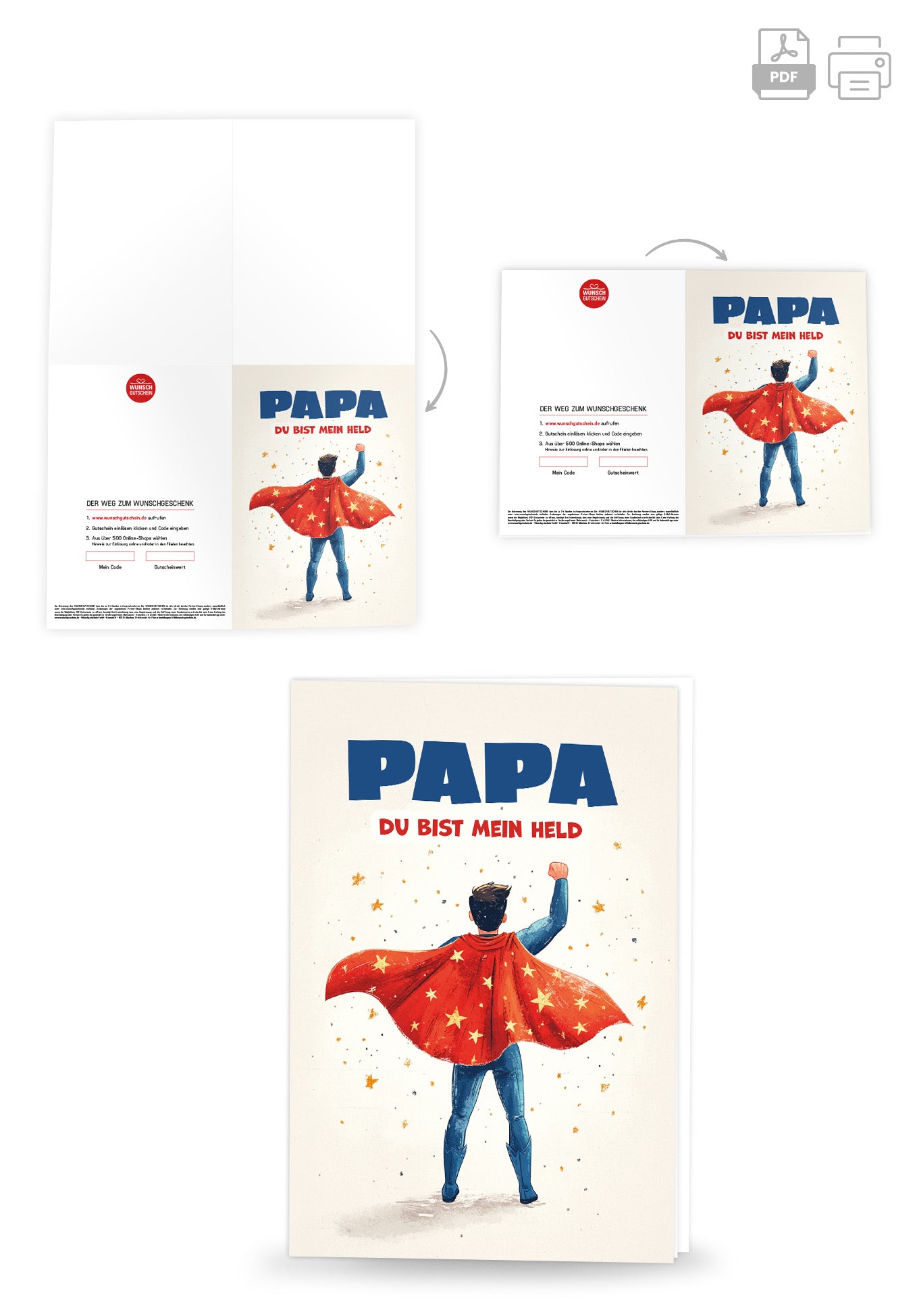 Wunschgutschein Papa Held - Held – Geschenkgutschein Ansicht 4