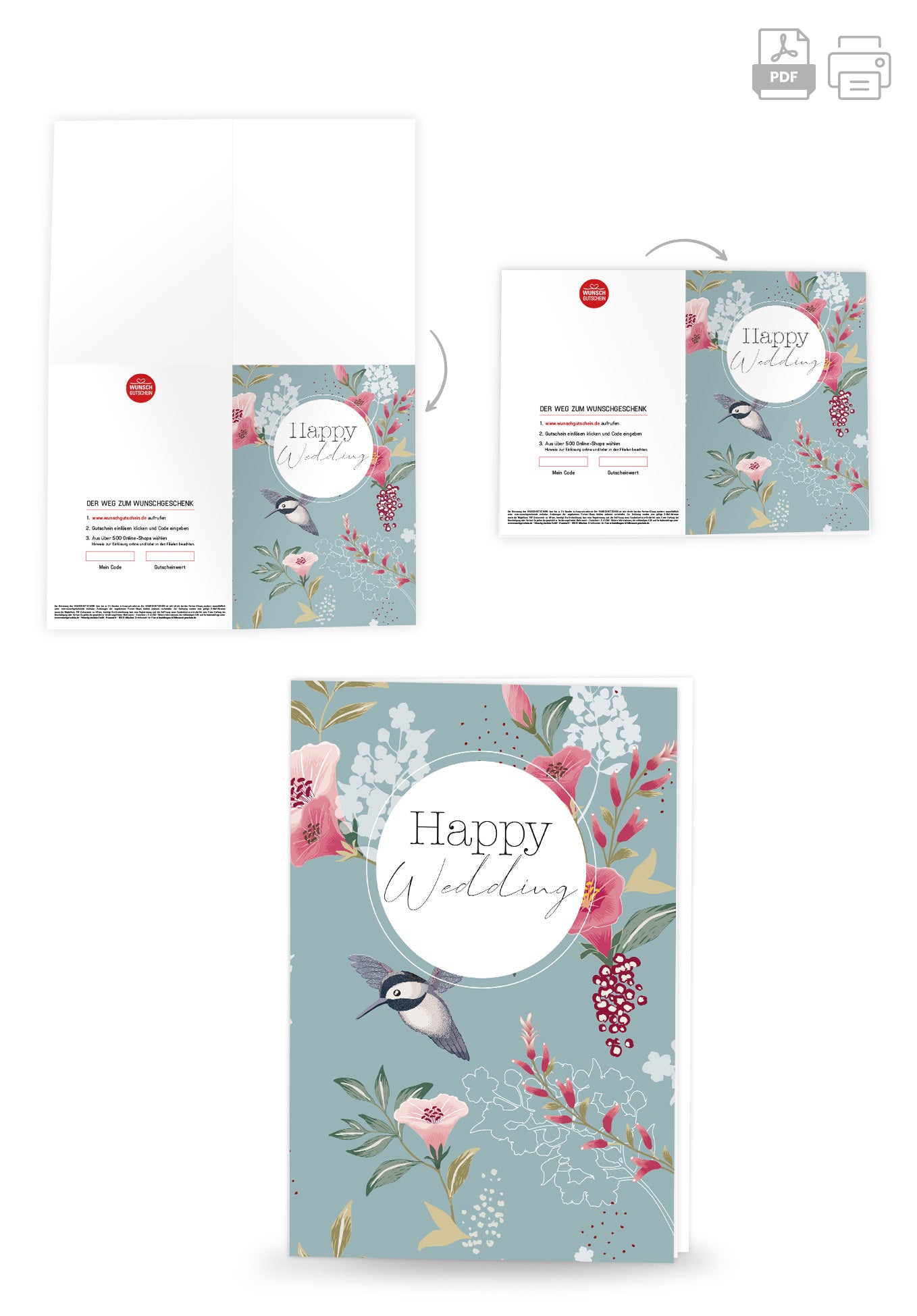 Wunschgutschein Happy Wedding - Vogel – Geschenkgutschein Ansicht 8