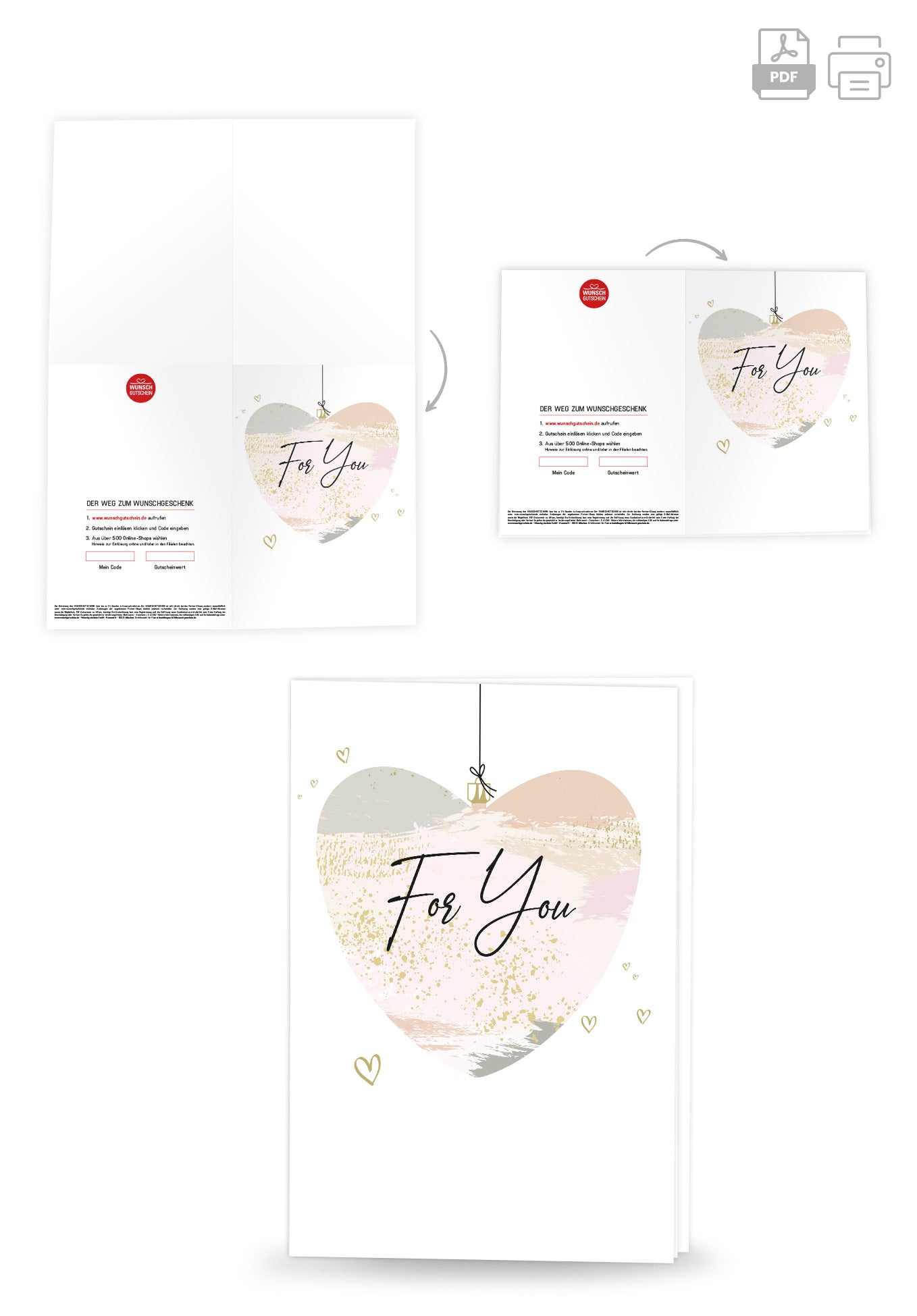 Wunschgutschein For you - Weihnachtsherz PDF – Geschenkgutschein Ansicht 4