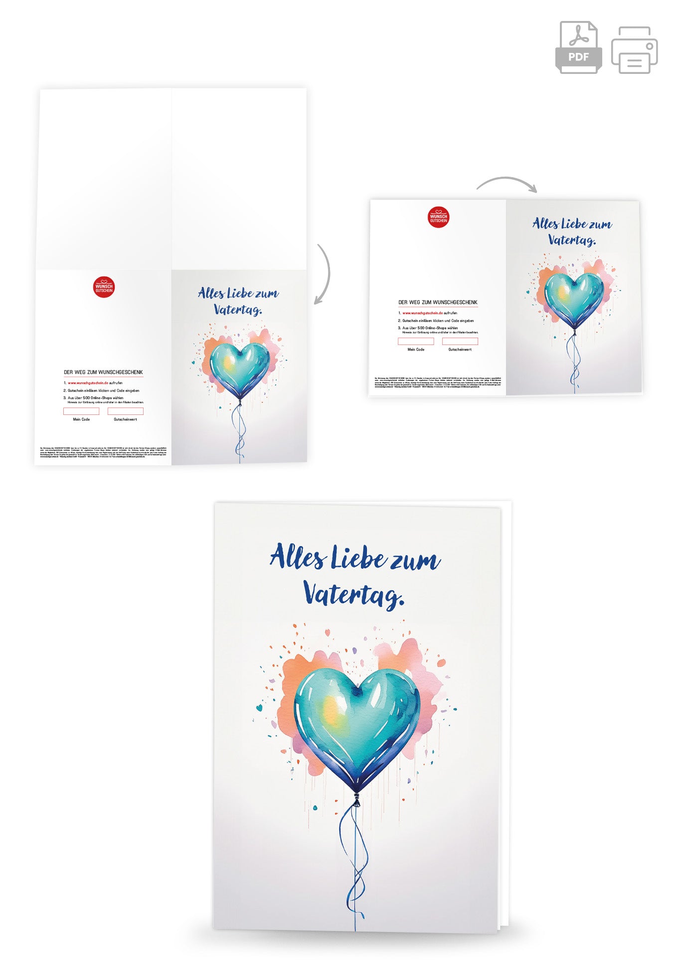 Wunschgutschein Alles Liebe Vatertag - Herz – Geschenkgutschein Ansicht 4