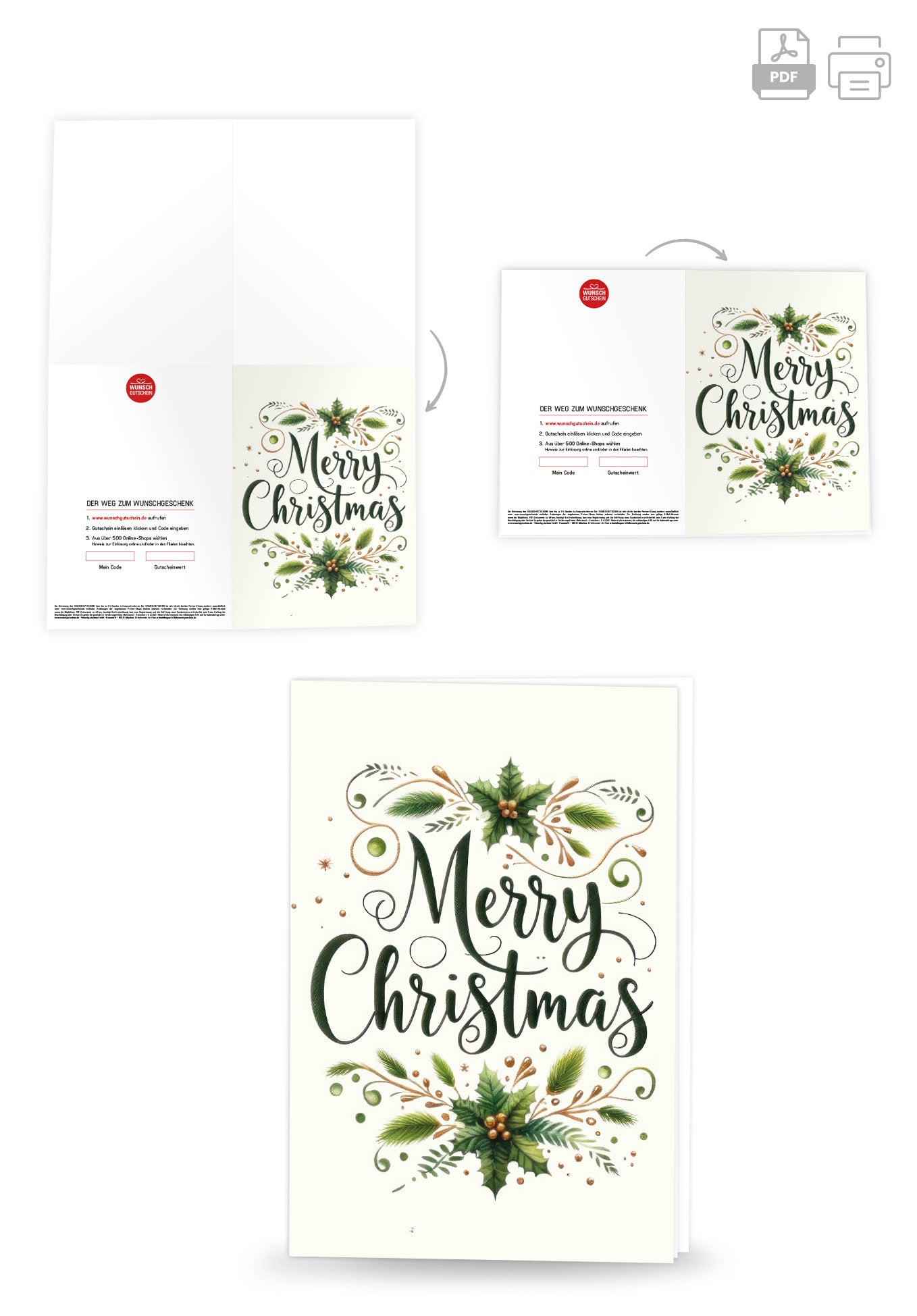 Wunschgutschein Merry Christmas - Zweige – Geschenkgutschein Ansicht 4