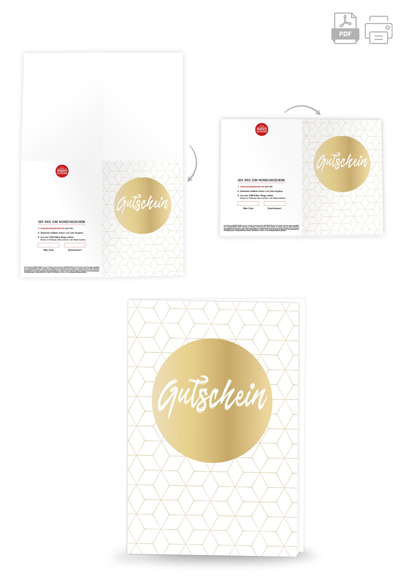 Wunschgutschein Gutschein - Gold PDF – Geschenkgutschein Ansicht 4