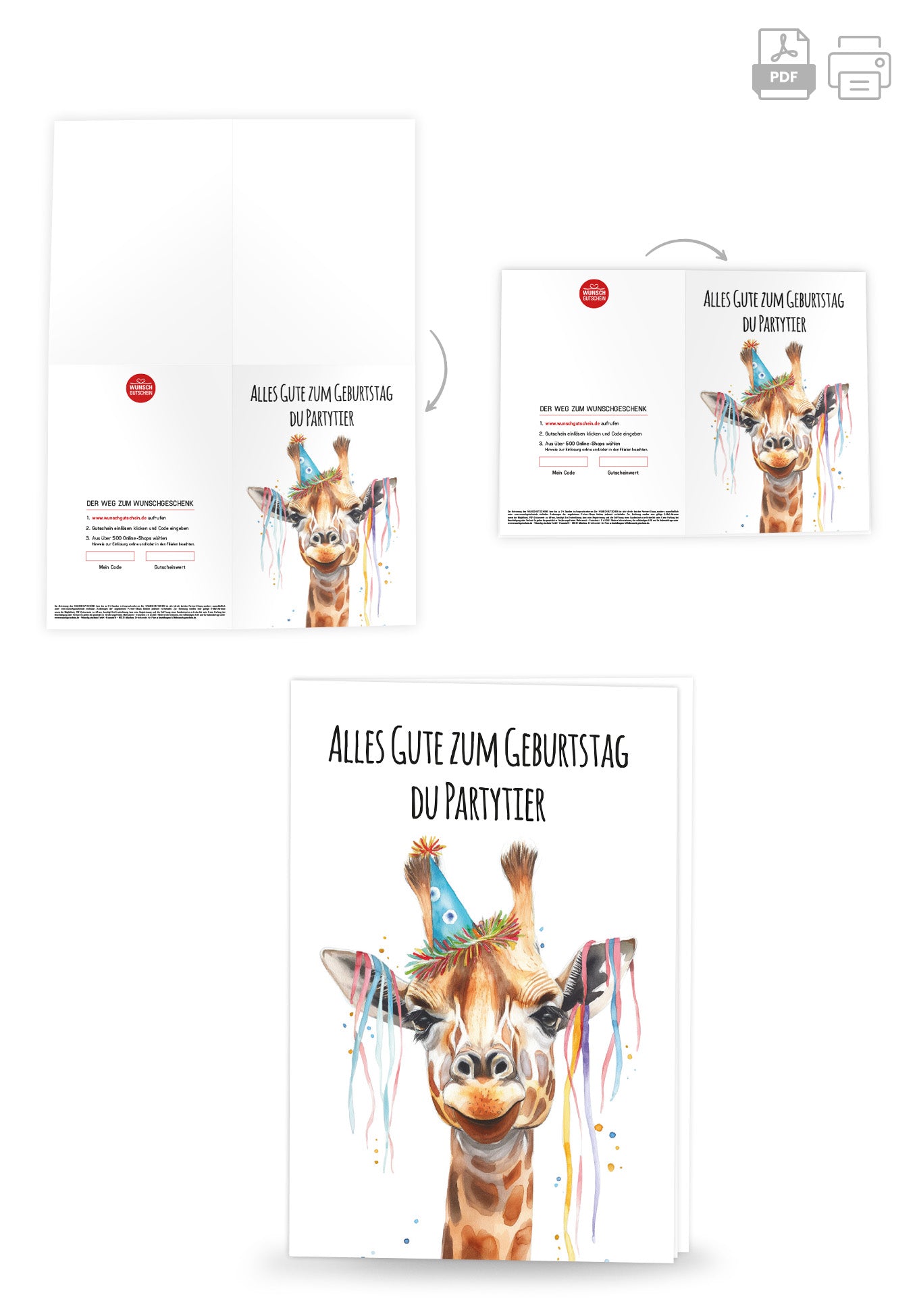 Wunschgutschein Alles Gute - Giraffe PDF – Geschenkgutschein Ansicht 4
