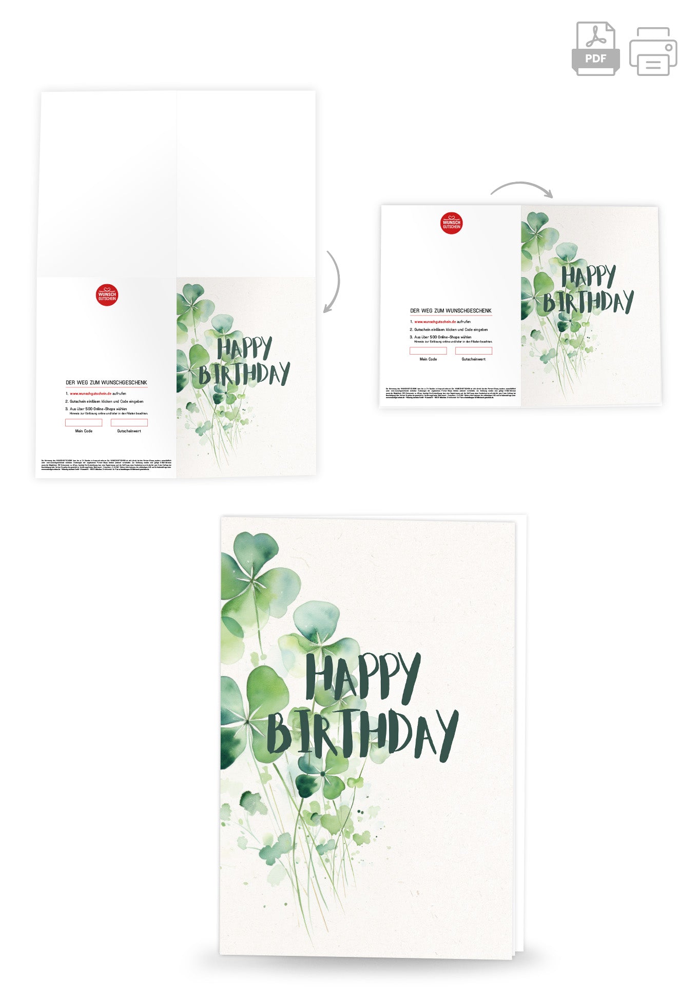 Wunschgutschein Happy Birthday - Kleeblatt – Geschenkgutschein Ansicht 4