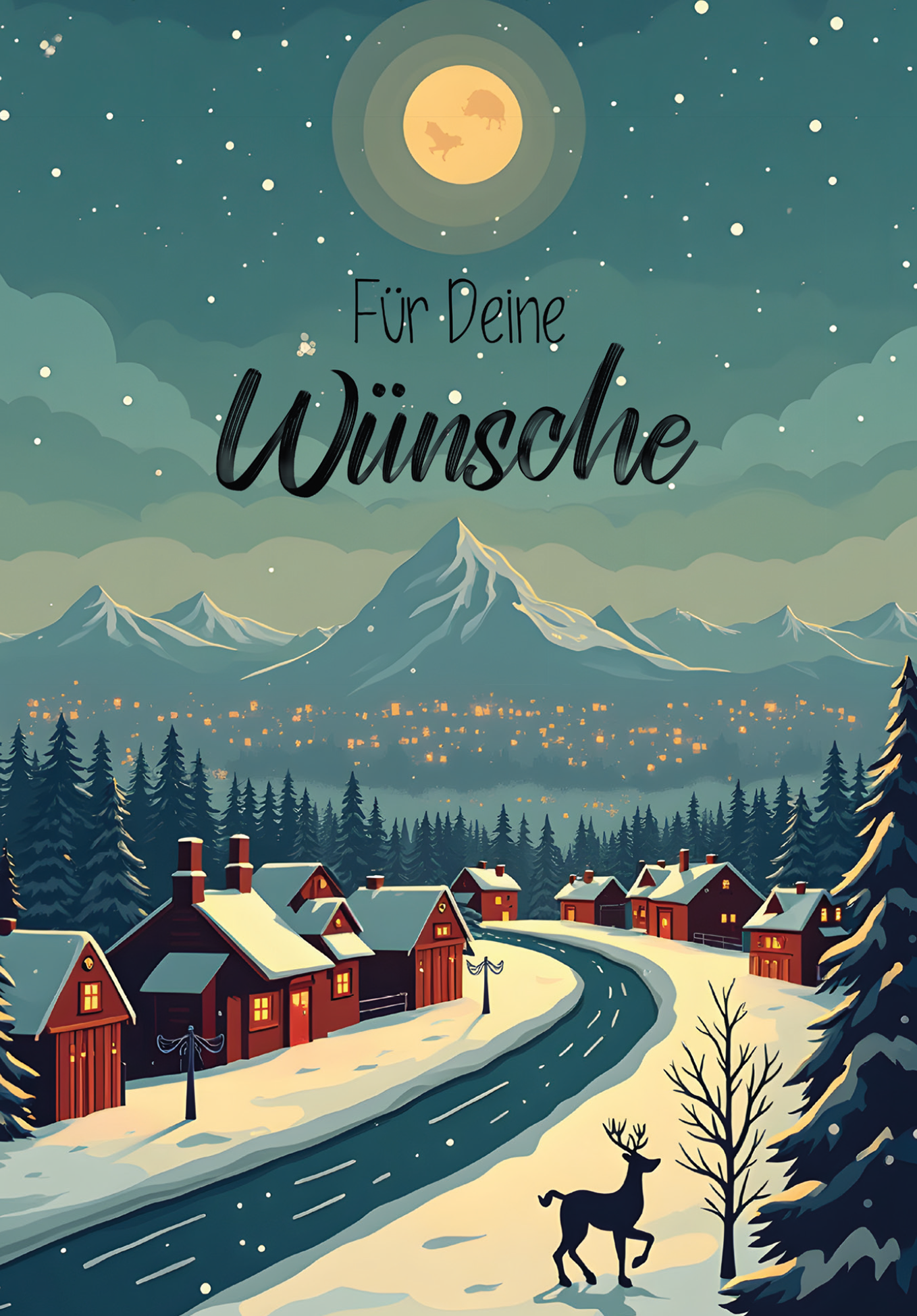 Für deine Wünsche - Winterstadt Rentier