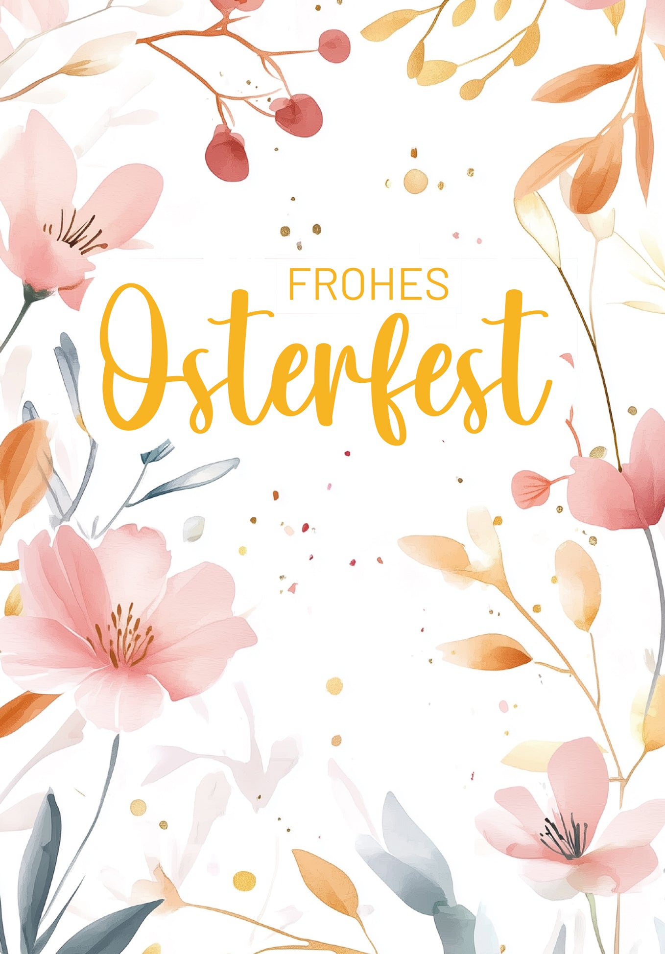 Frohes Osterfest - Aquarellblumen Rosa