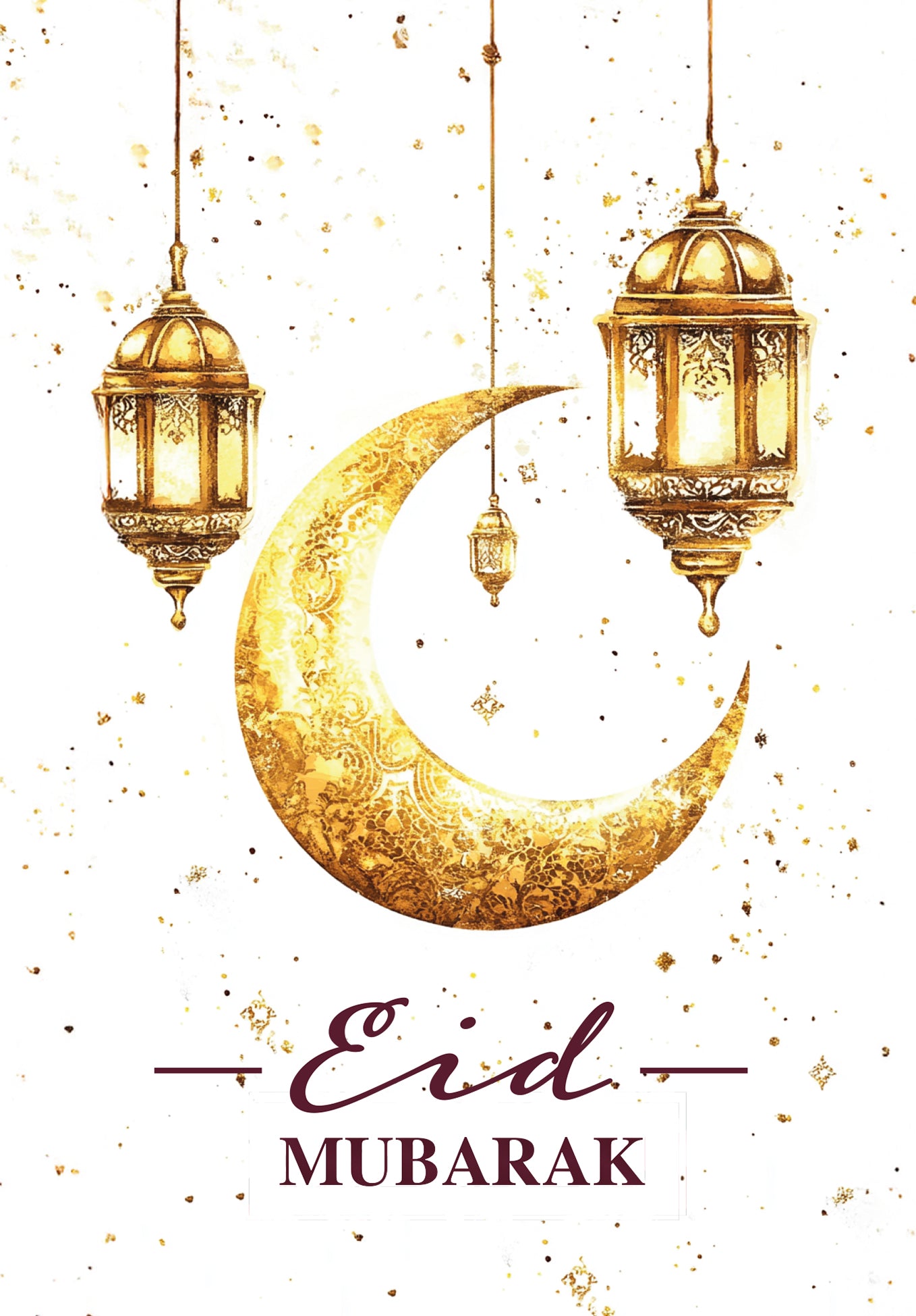 Eid Mubarak - Weiß Gold
