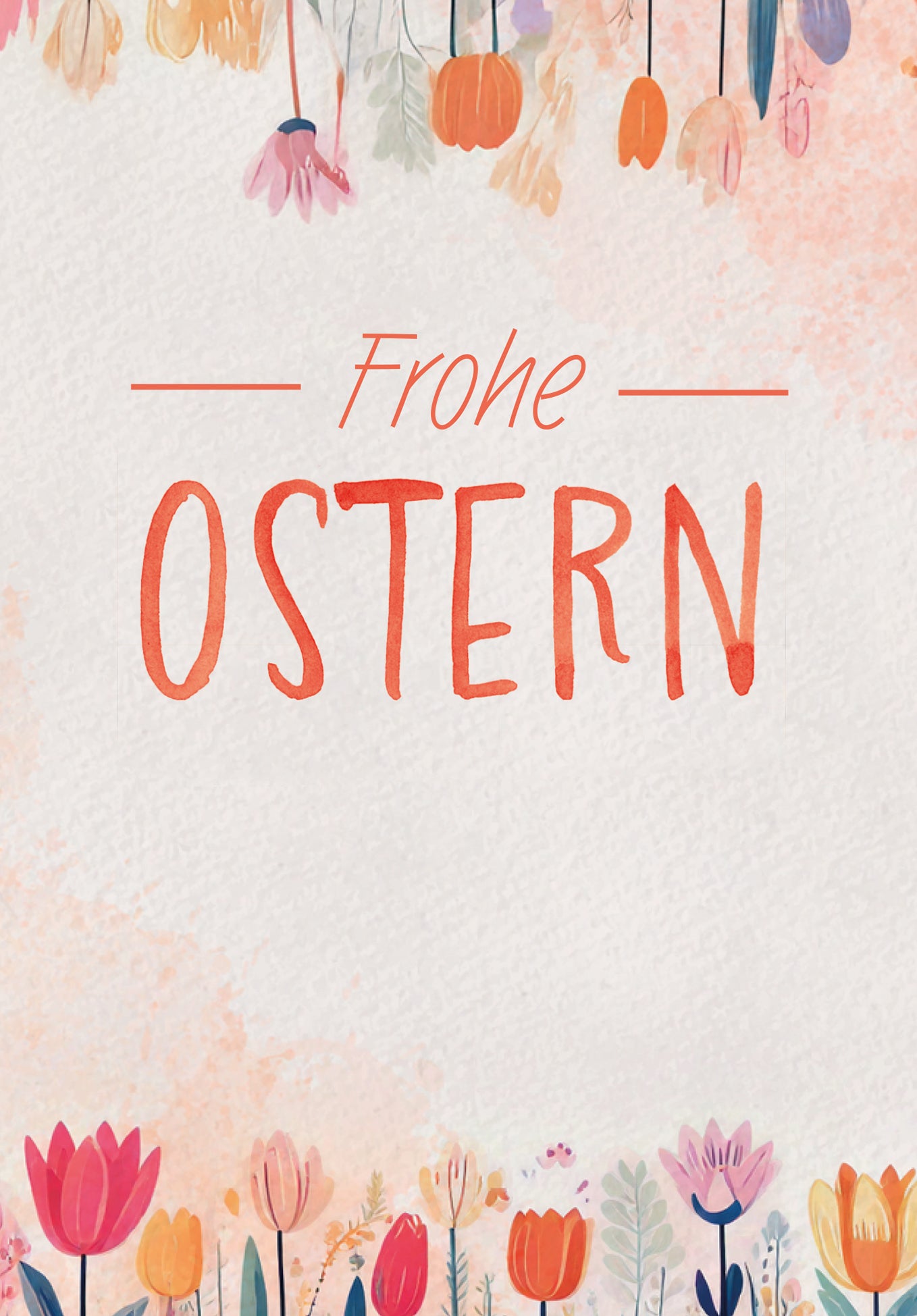 Frohe Ostern - Blumen Aquarell