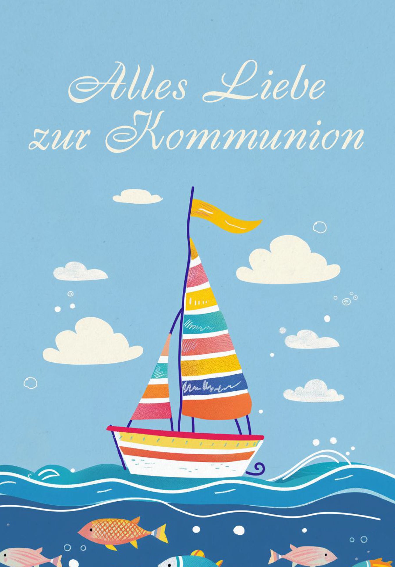 Alles Liebe zur Kommunion - Segelboot