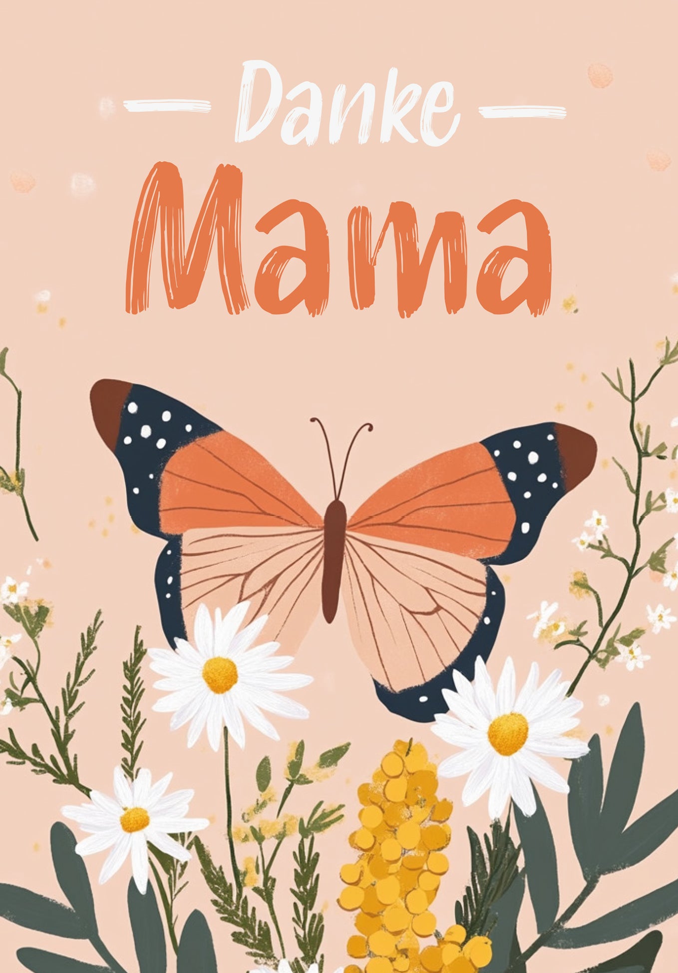 Danke Mama - Schmetterling Orange