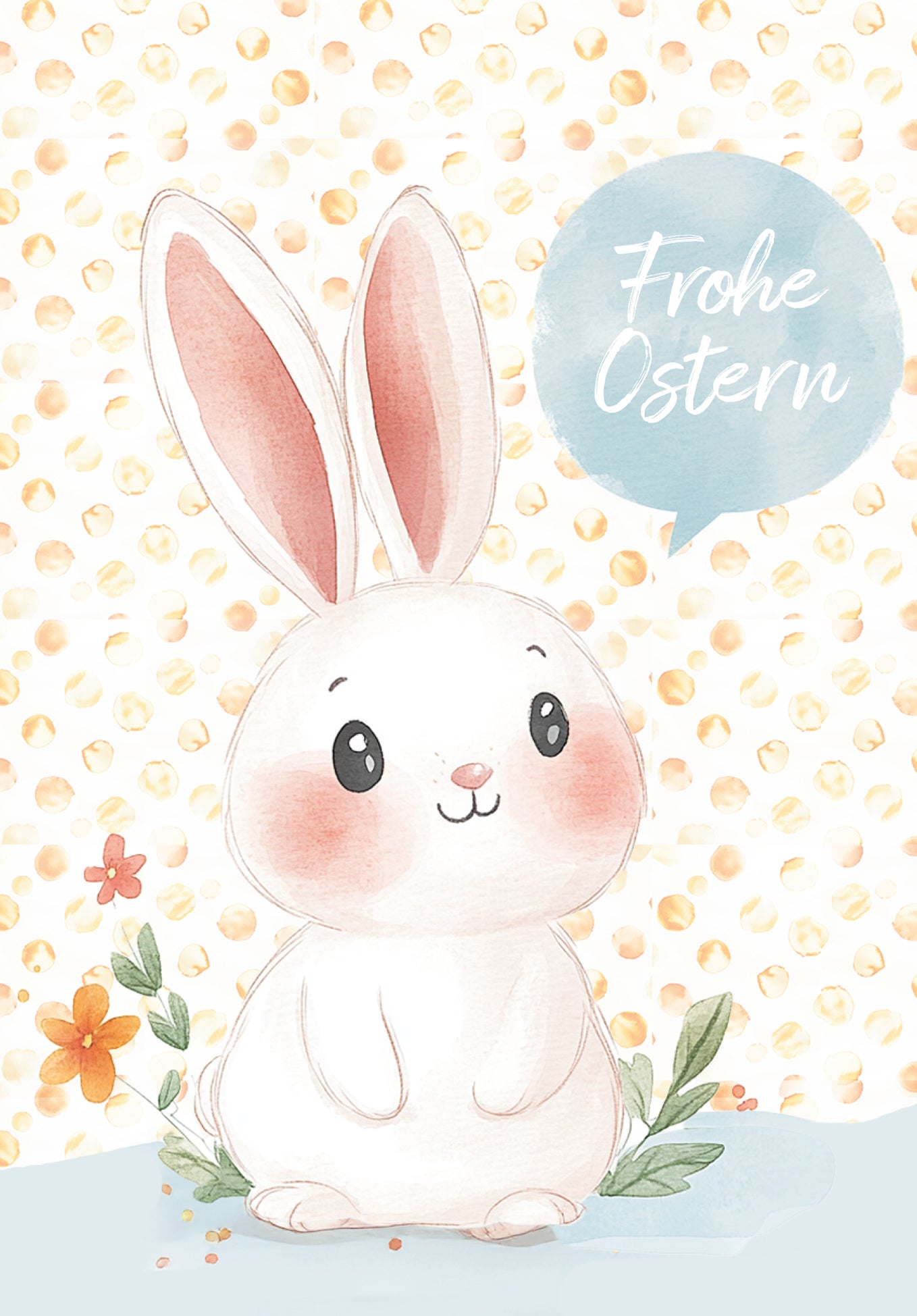 Frohe Ostern - Hase Sprechblase