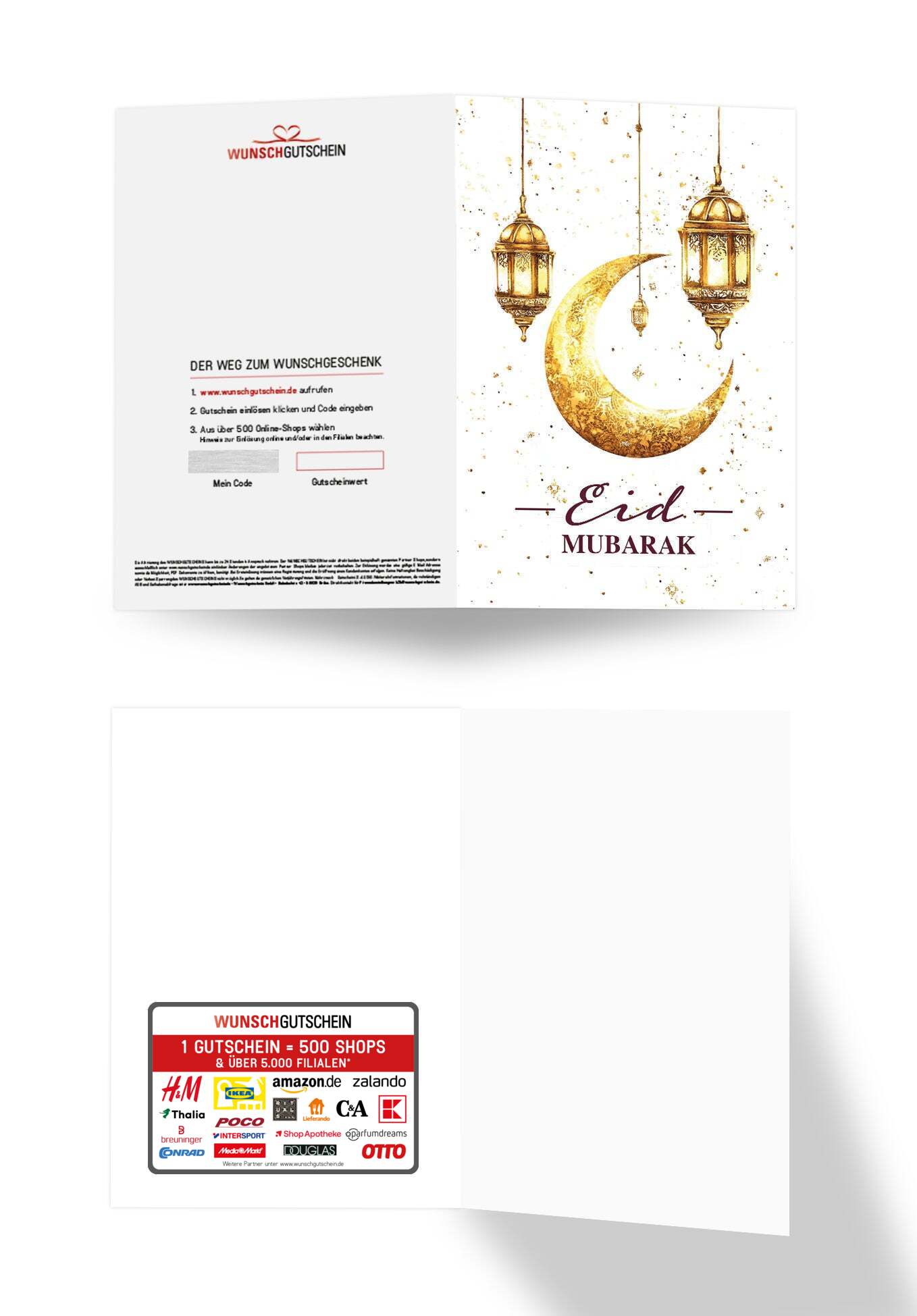 Eid Mubarak - Weiß Gold