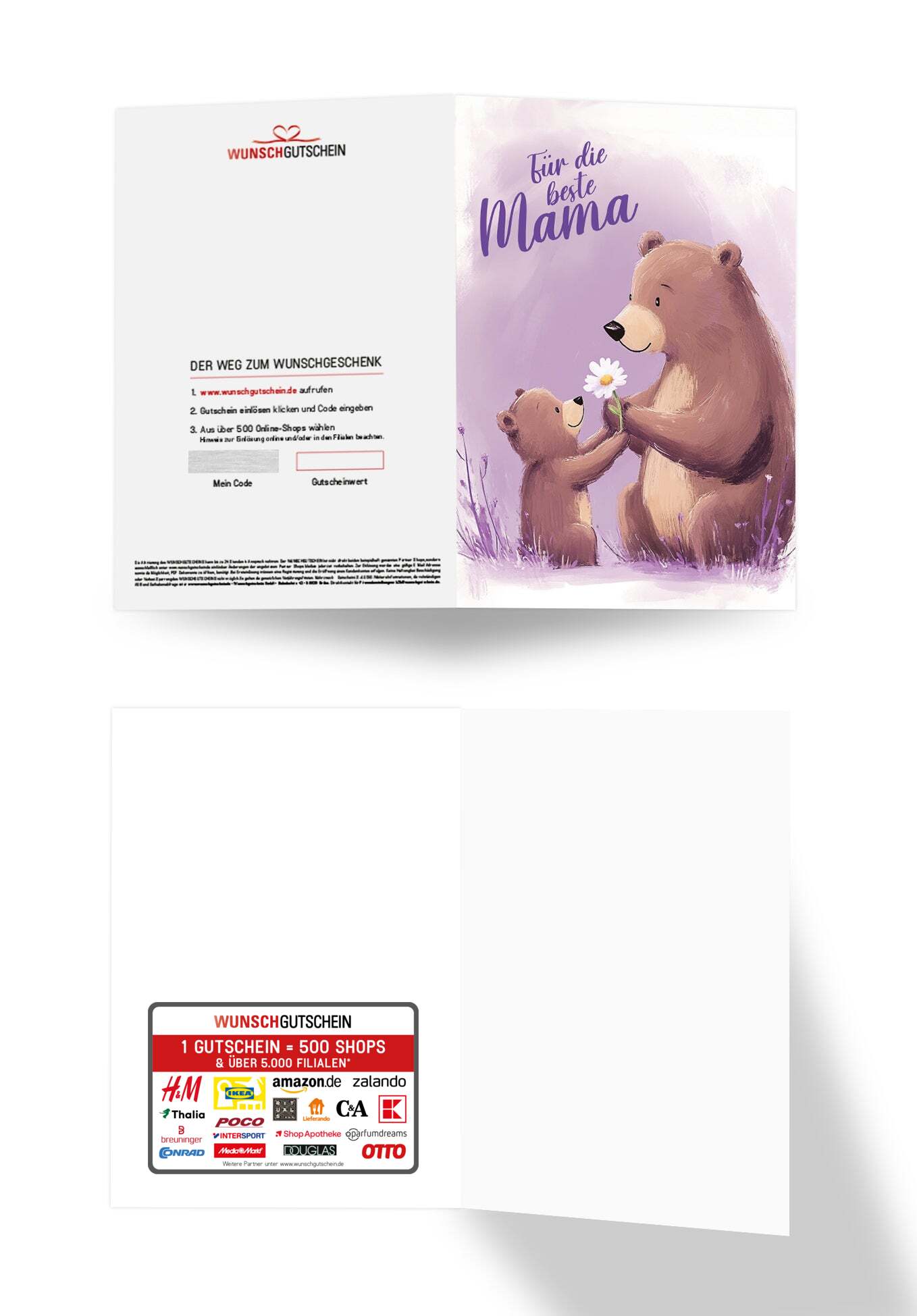 Für die beste Mama - Bären Lila