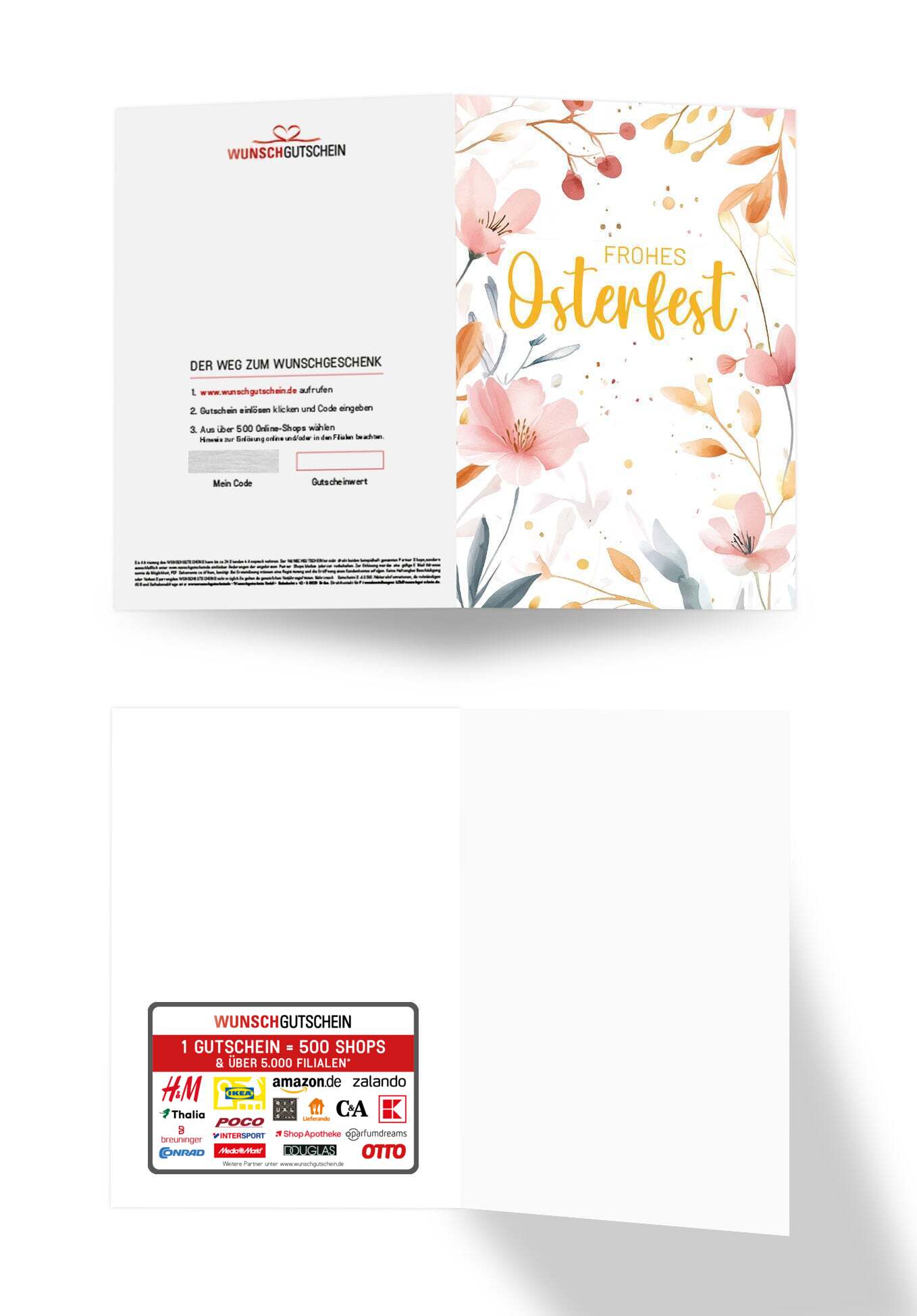 Frohes Osterfest - Aquarellblumen Rosa