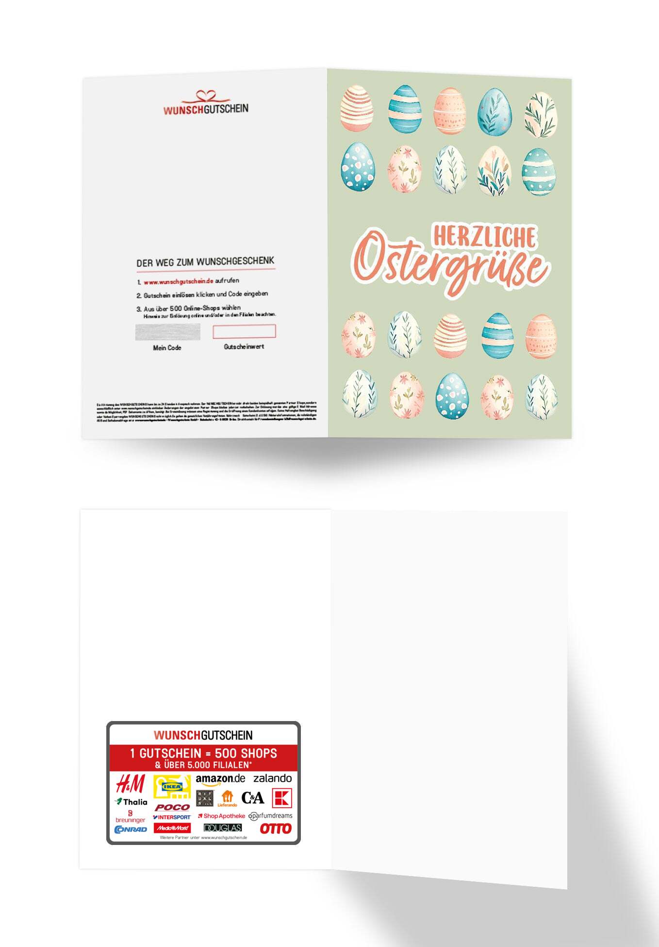 Herzliche Ostergrüße - Eiermuster Grün