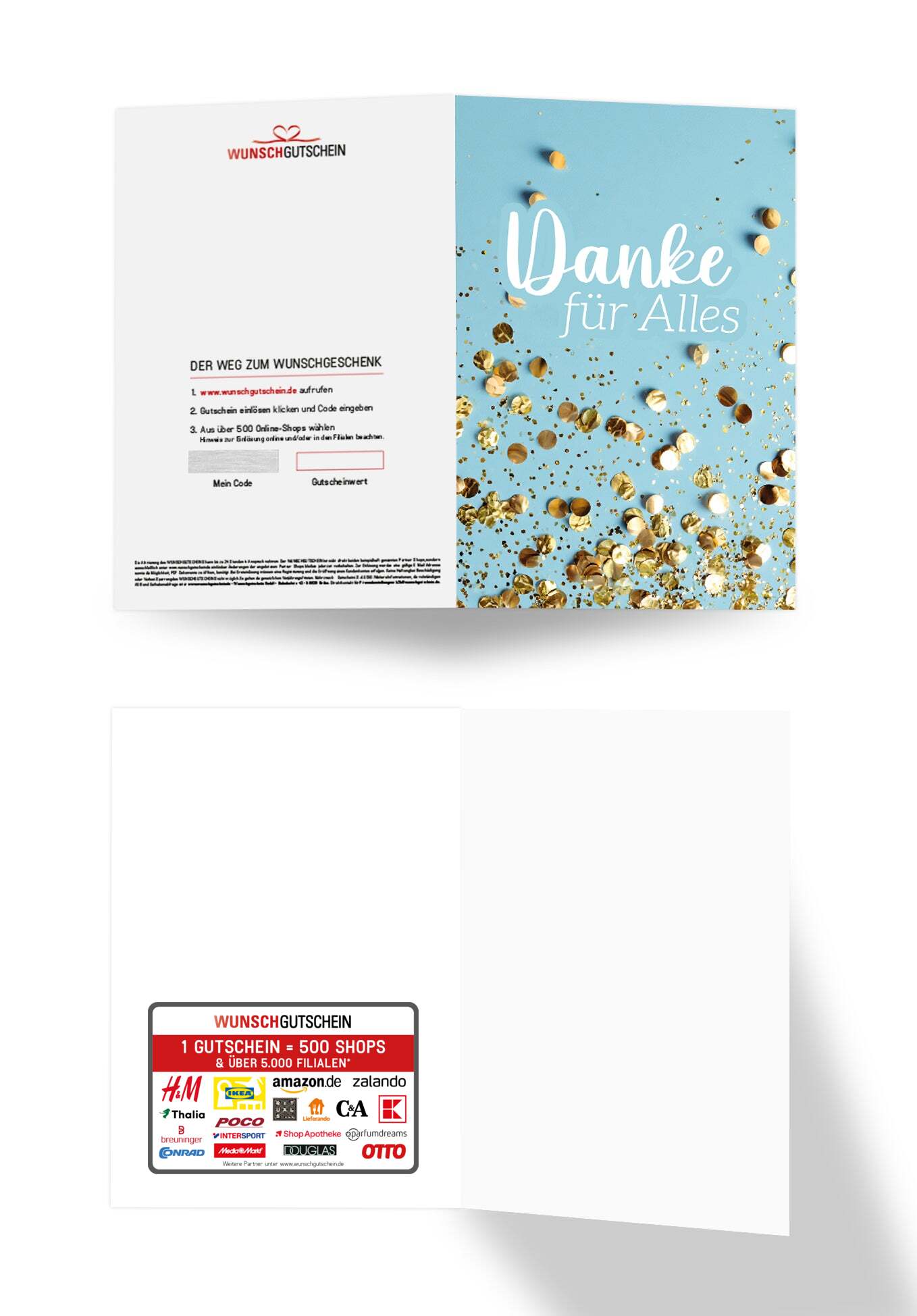 Danke für Alles - Konfetti Blau (Gutscheinwert)