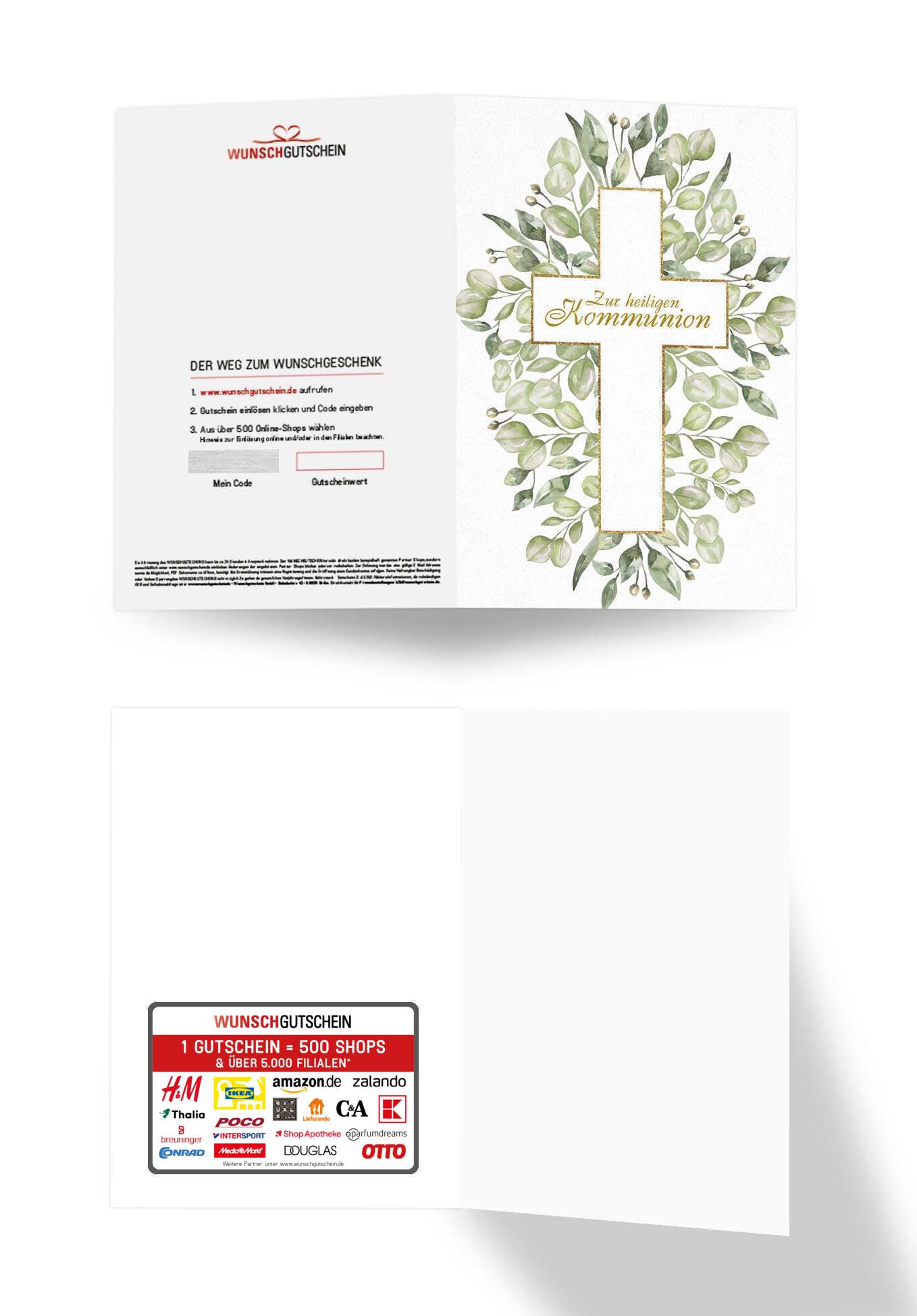 Zur heiligen Kommunion - Kreuz Blätter