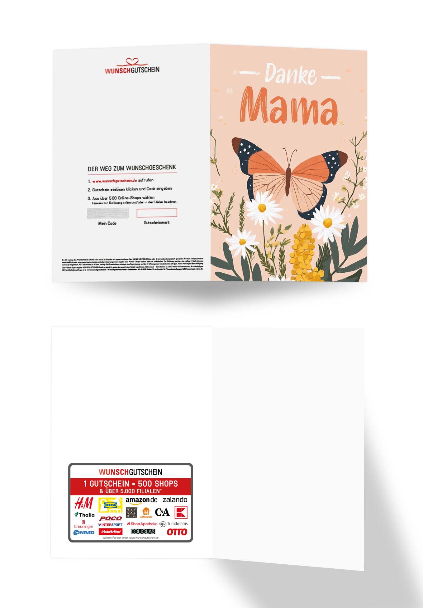 Danke Mama - Schmetterling Orange