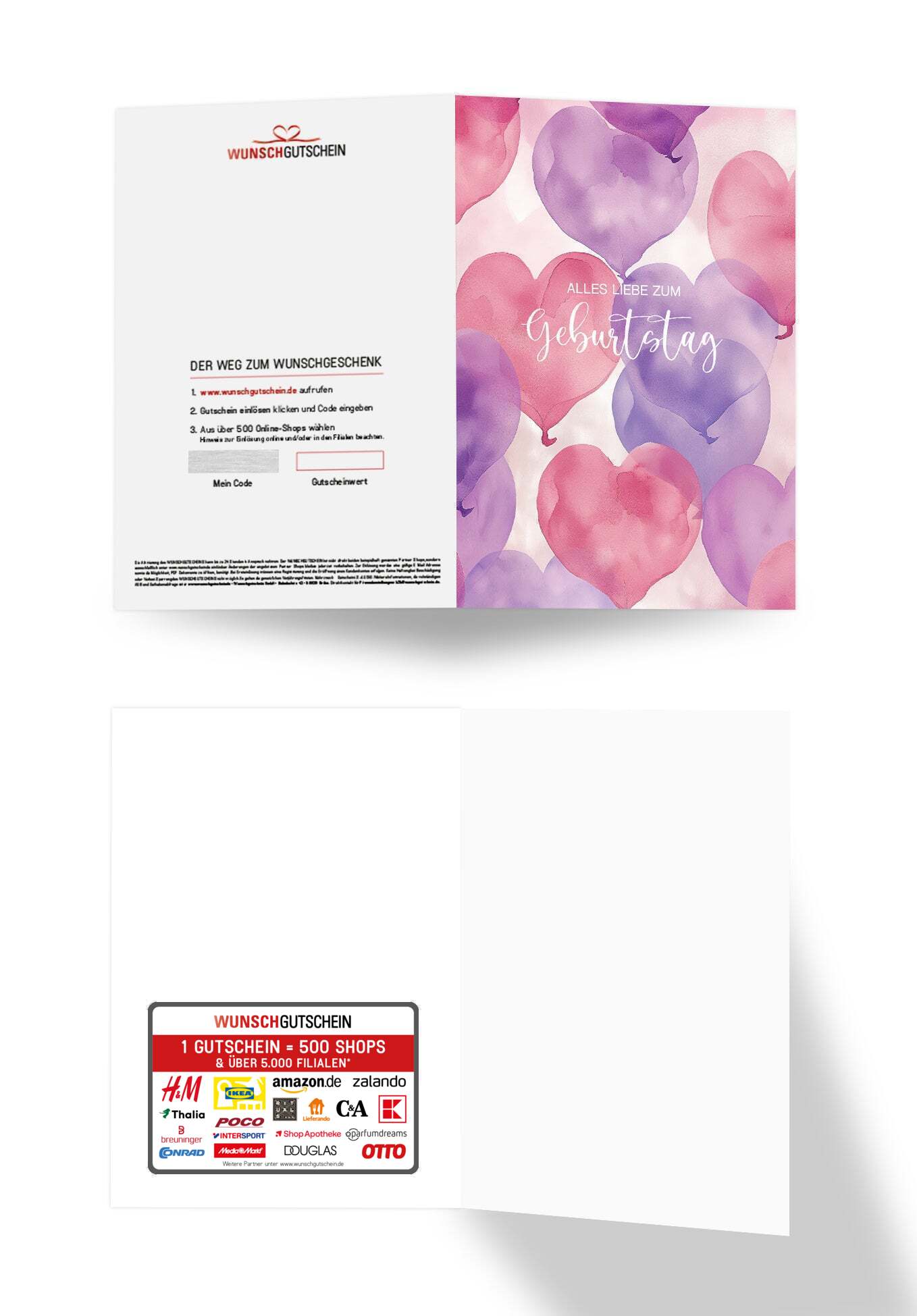 Alles Liebe zum Geburtstag - Herzen Pink