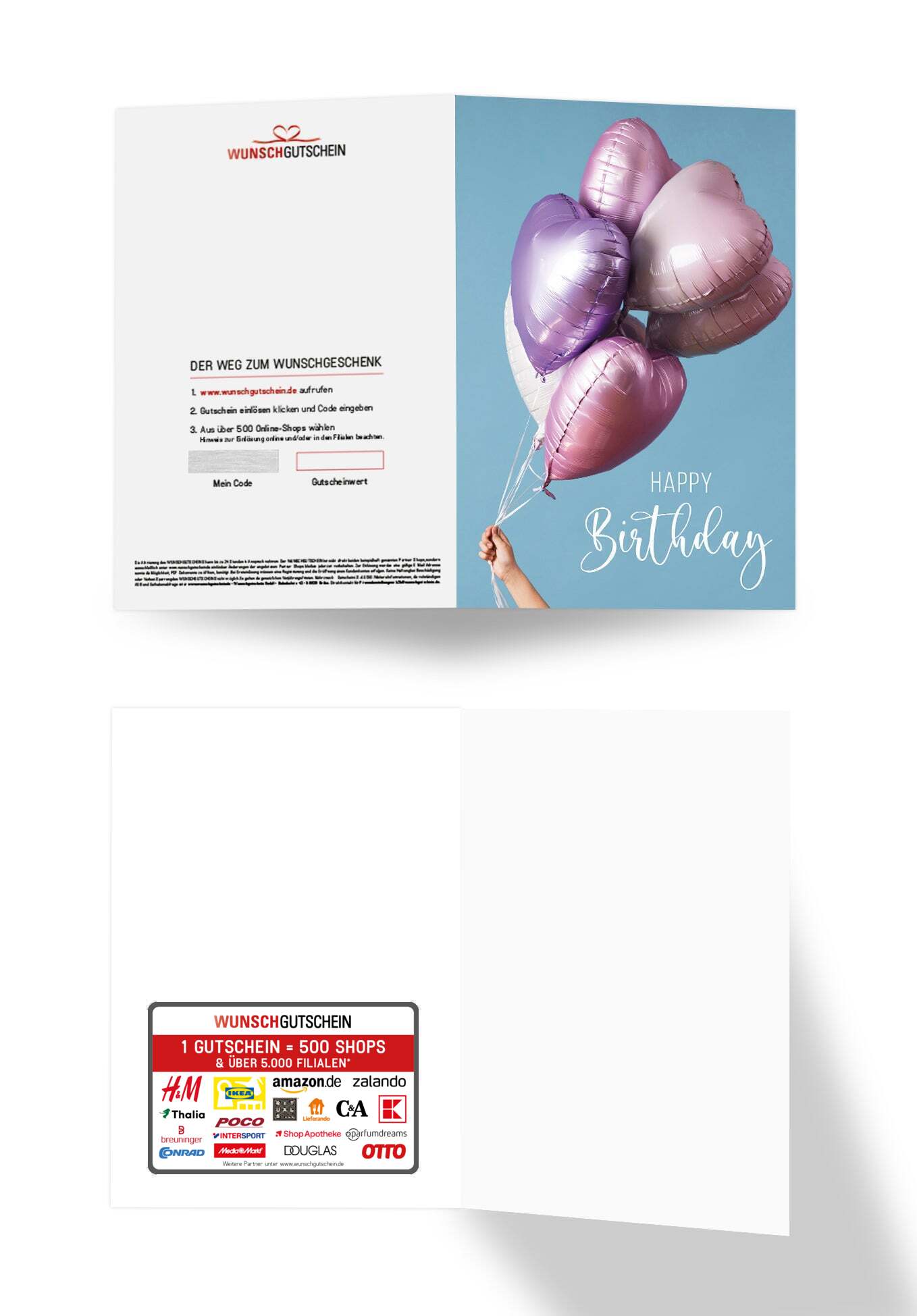 Happy Birthday - Herzen Ballons