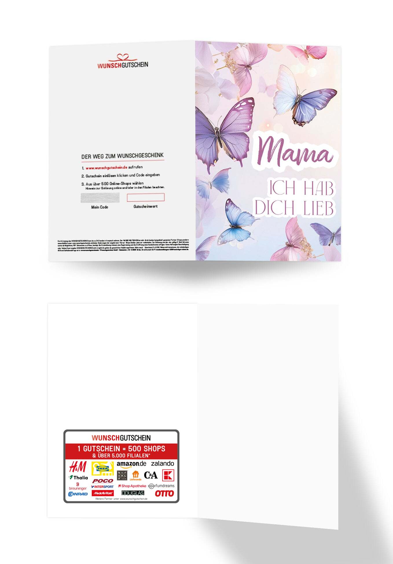 Mama hab dich lieb - Schmetterlinge Lila