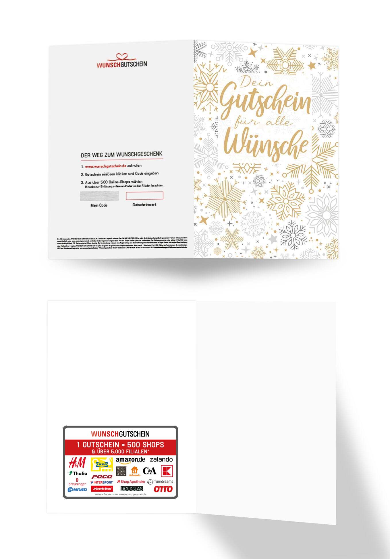 Für alle Wünsche - Schneeflocken Gold