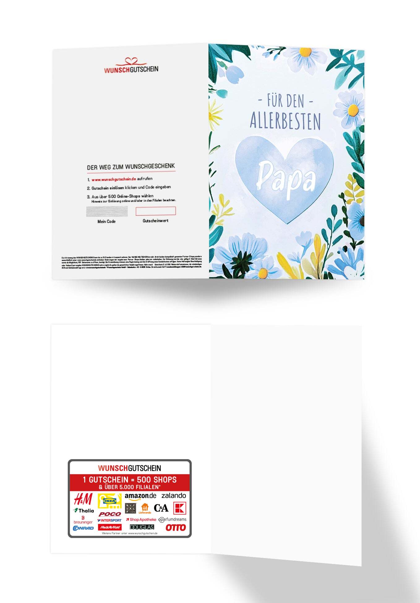 Für den allerbesten Papa - Herz Blumen
