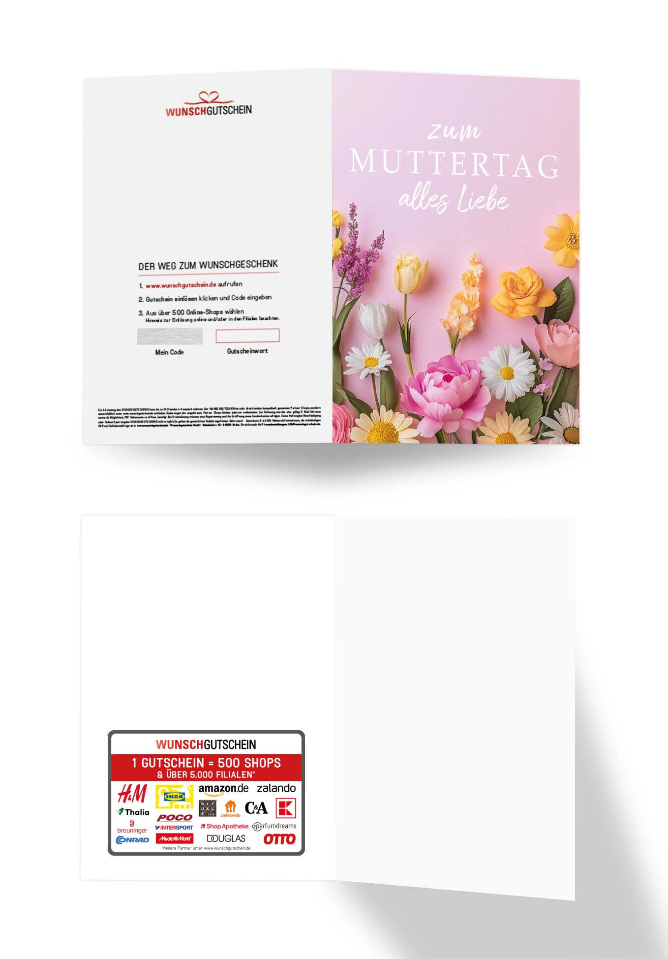 Zum Muttertag alles Liebe - Blumen Rosa