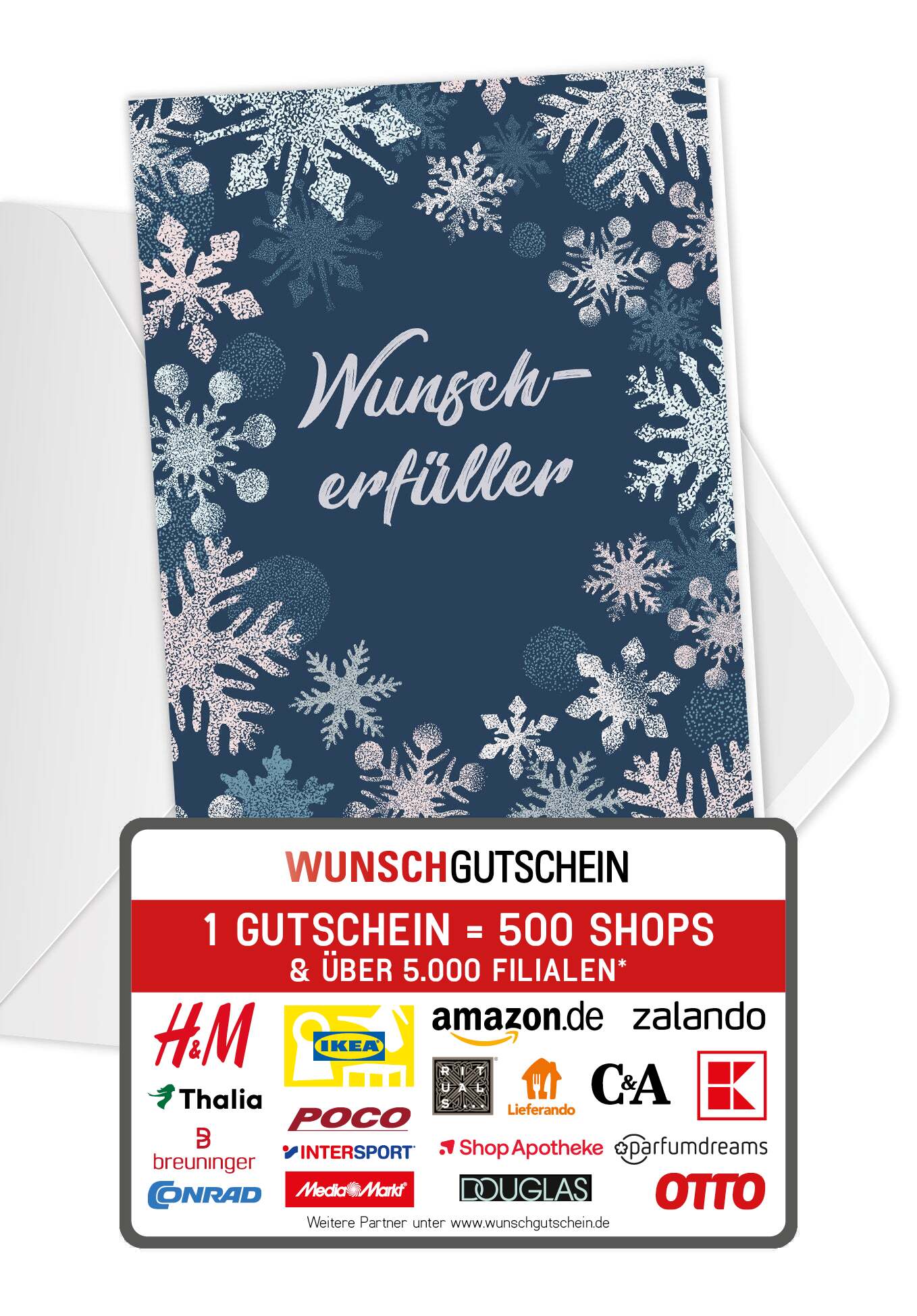 Wunscherfüller - Schneeflocken Blau (Gutscheinwert)