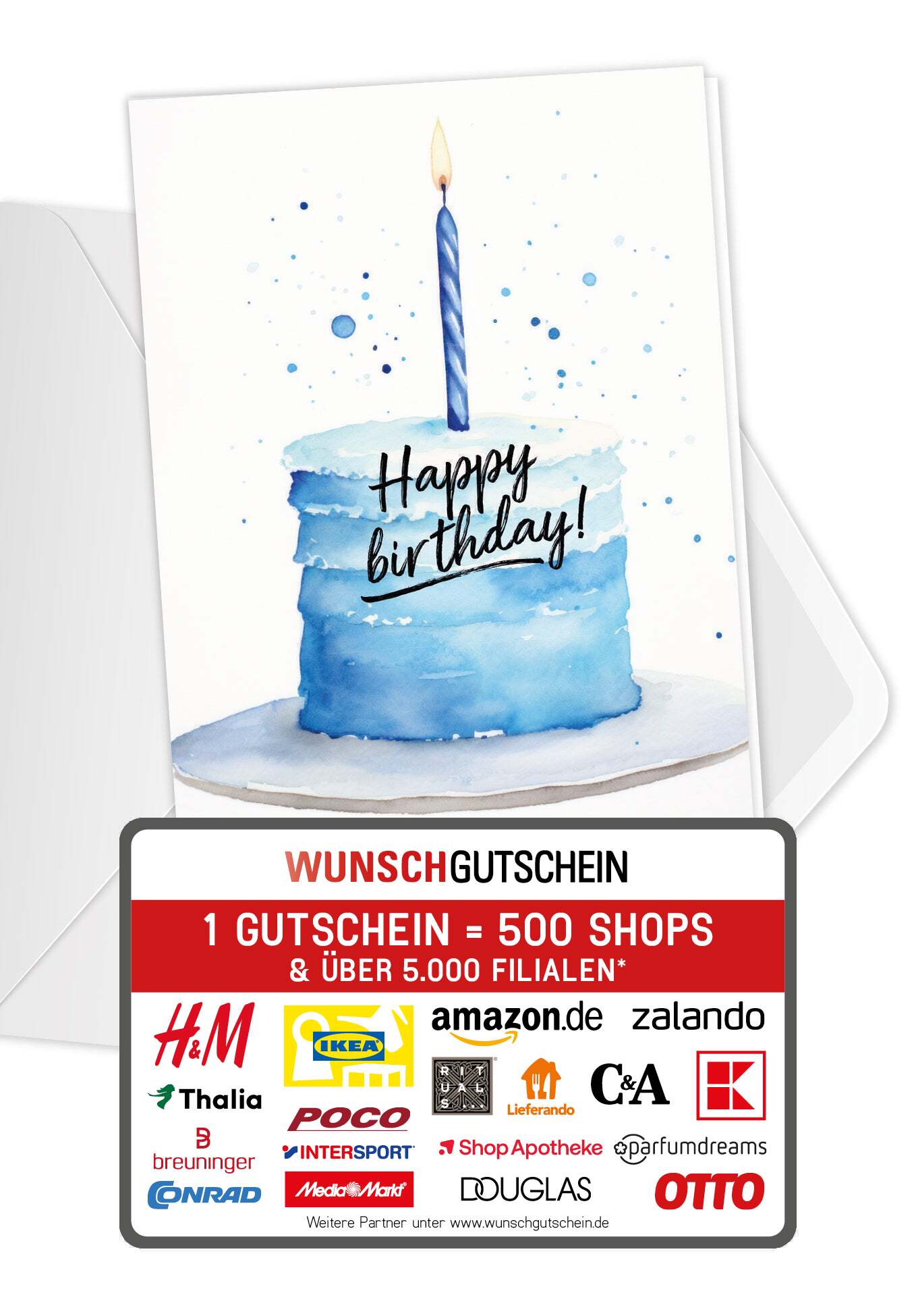 Happy Birthday - Torte Blau