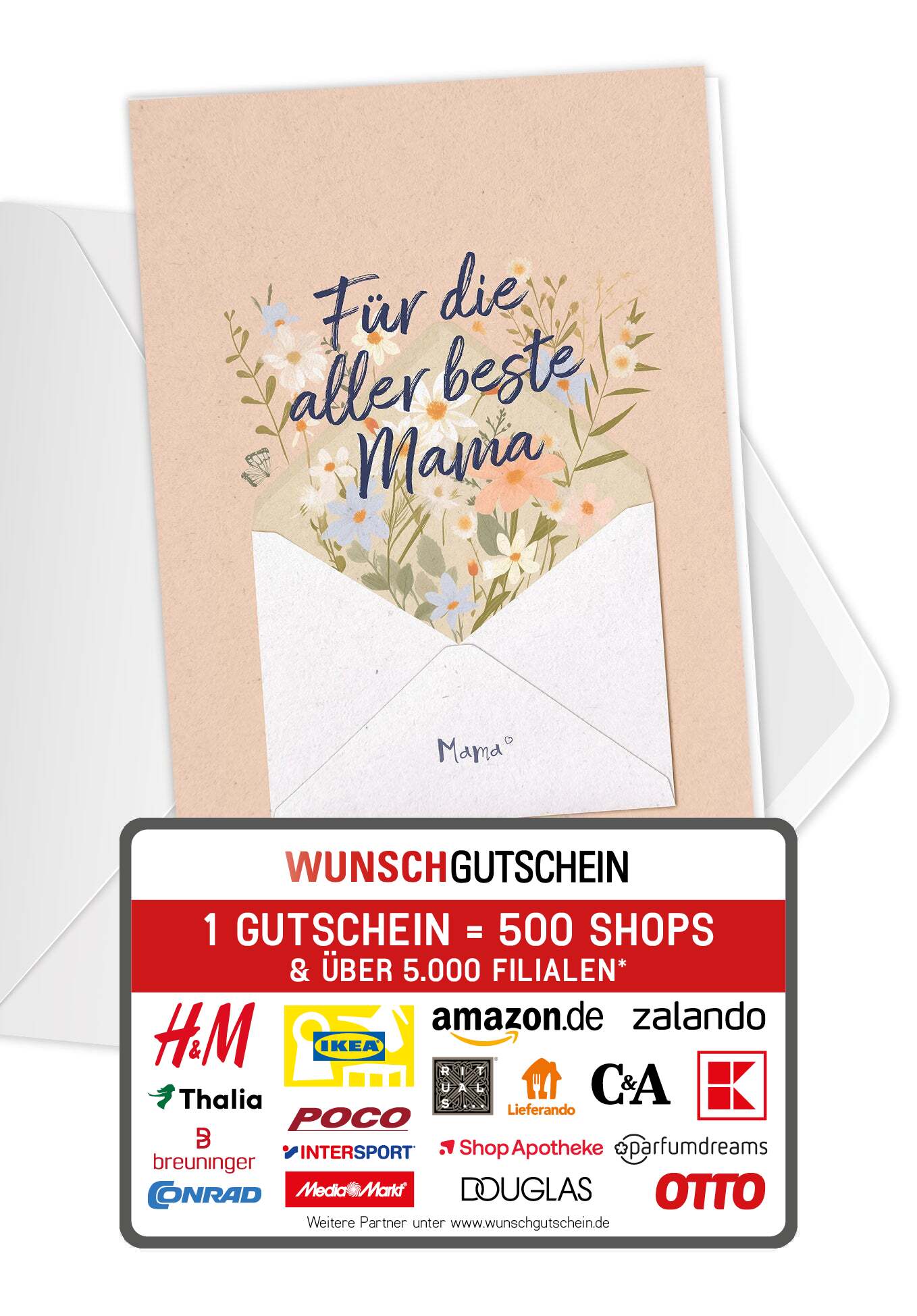 Aller beste Mama - Brief Blumen