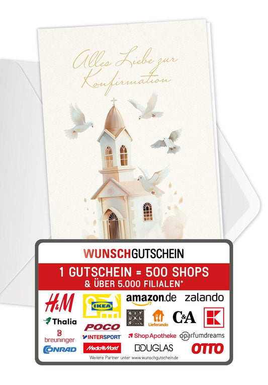 Zur Konfirmation - Kirche Beige