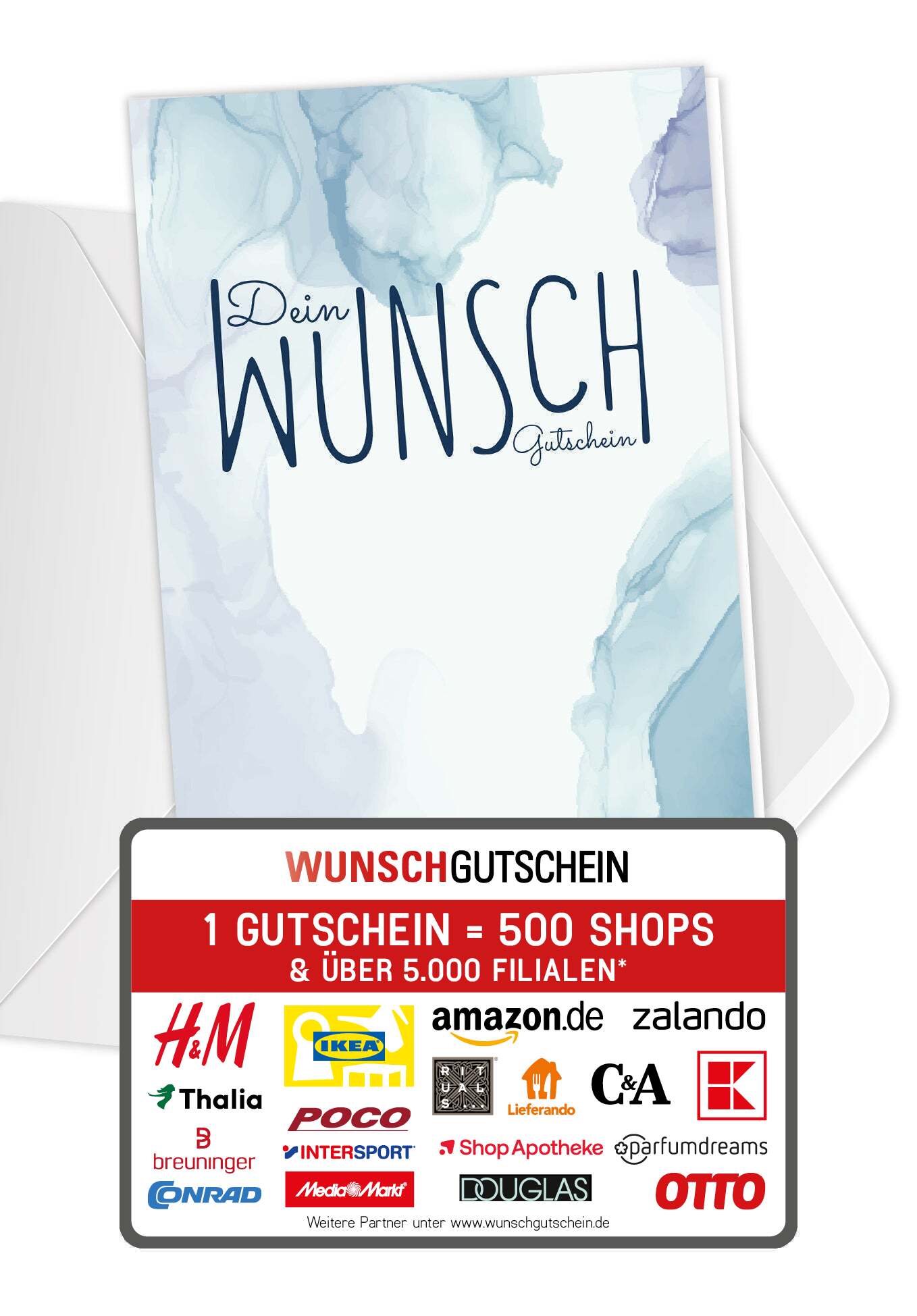 Dein Wunschgutschein - Aqaurell Blau