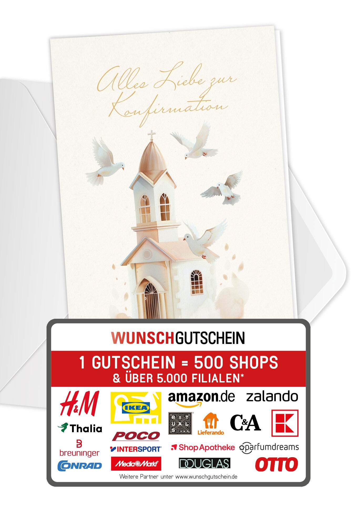 Zur Konfirmation - Kirche Beige
