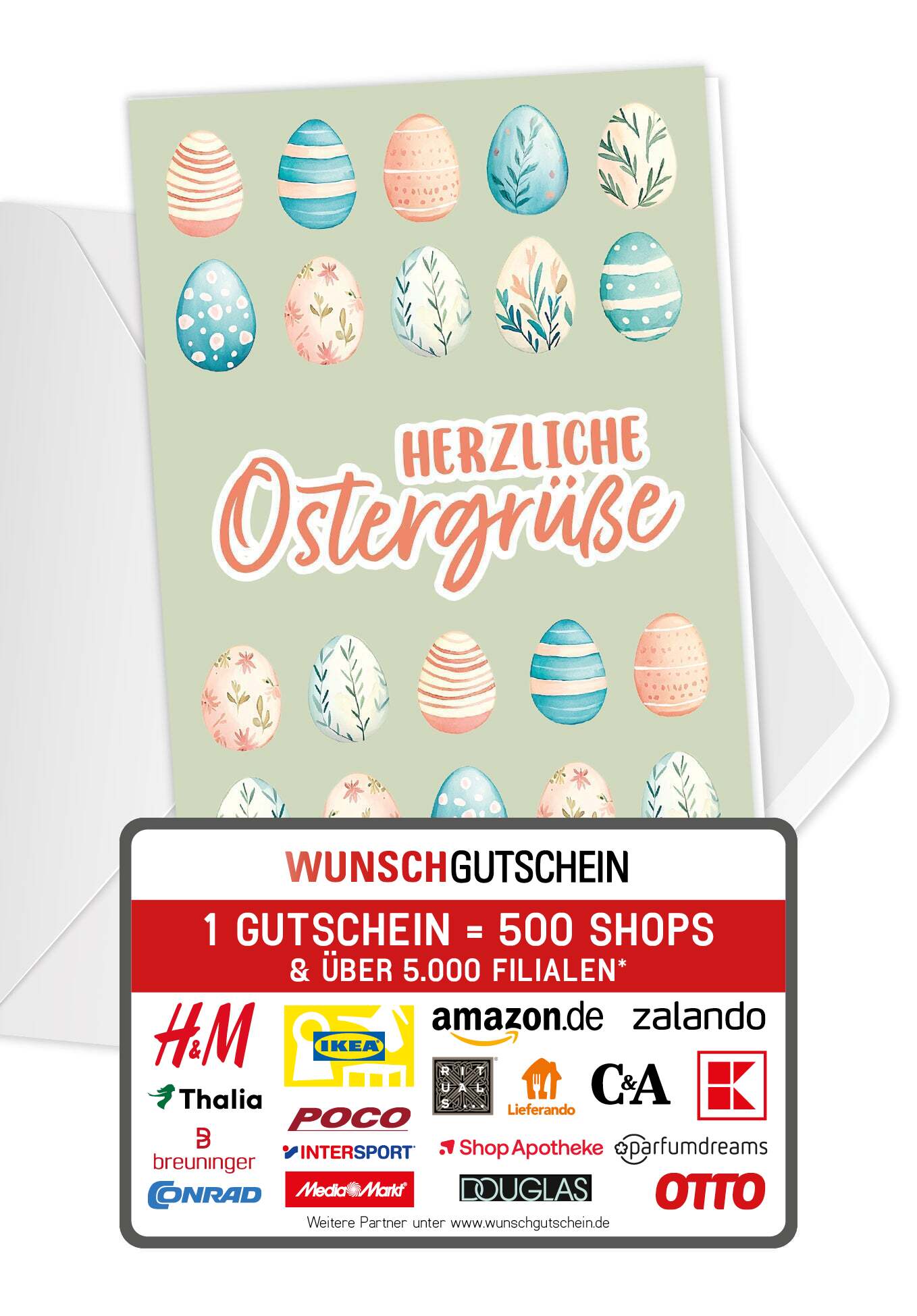 Herzliche Ostergrüße - Eiermuster Grün